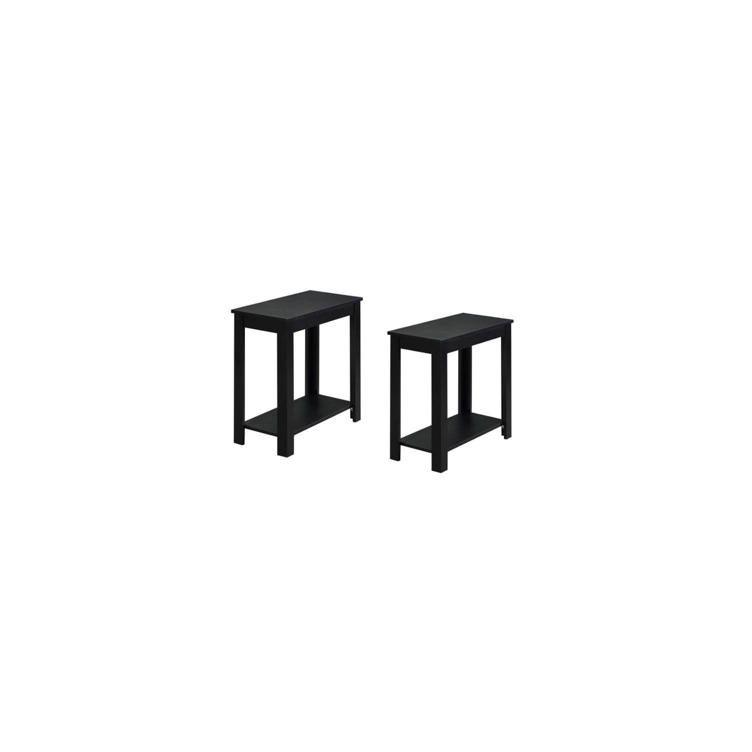 (Set of 2) Chairside End Table in Black