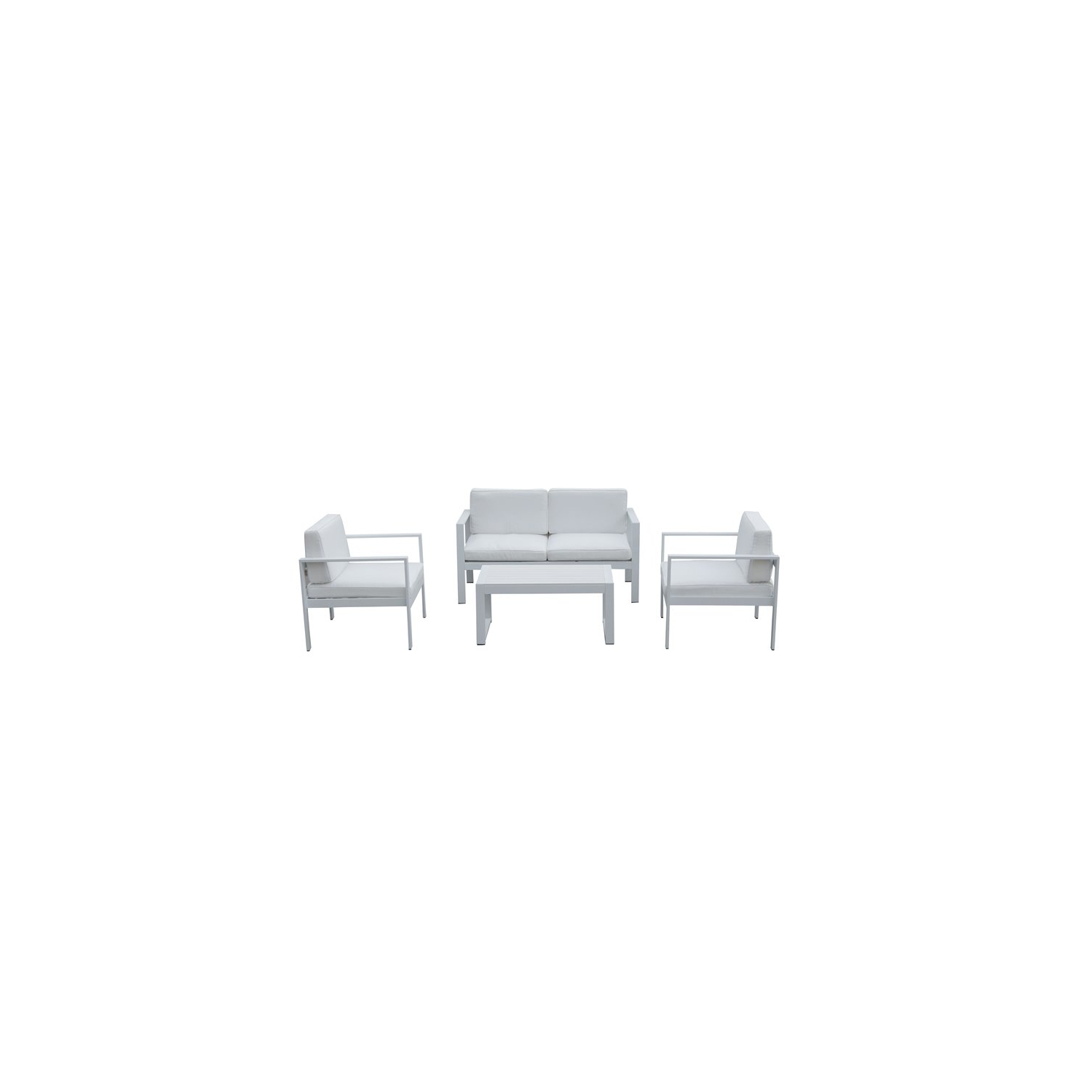 Pangea Home Karen 4-piece Modern Aluminum Frame Outdoor Sofa Set in White