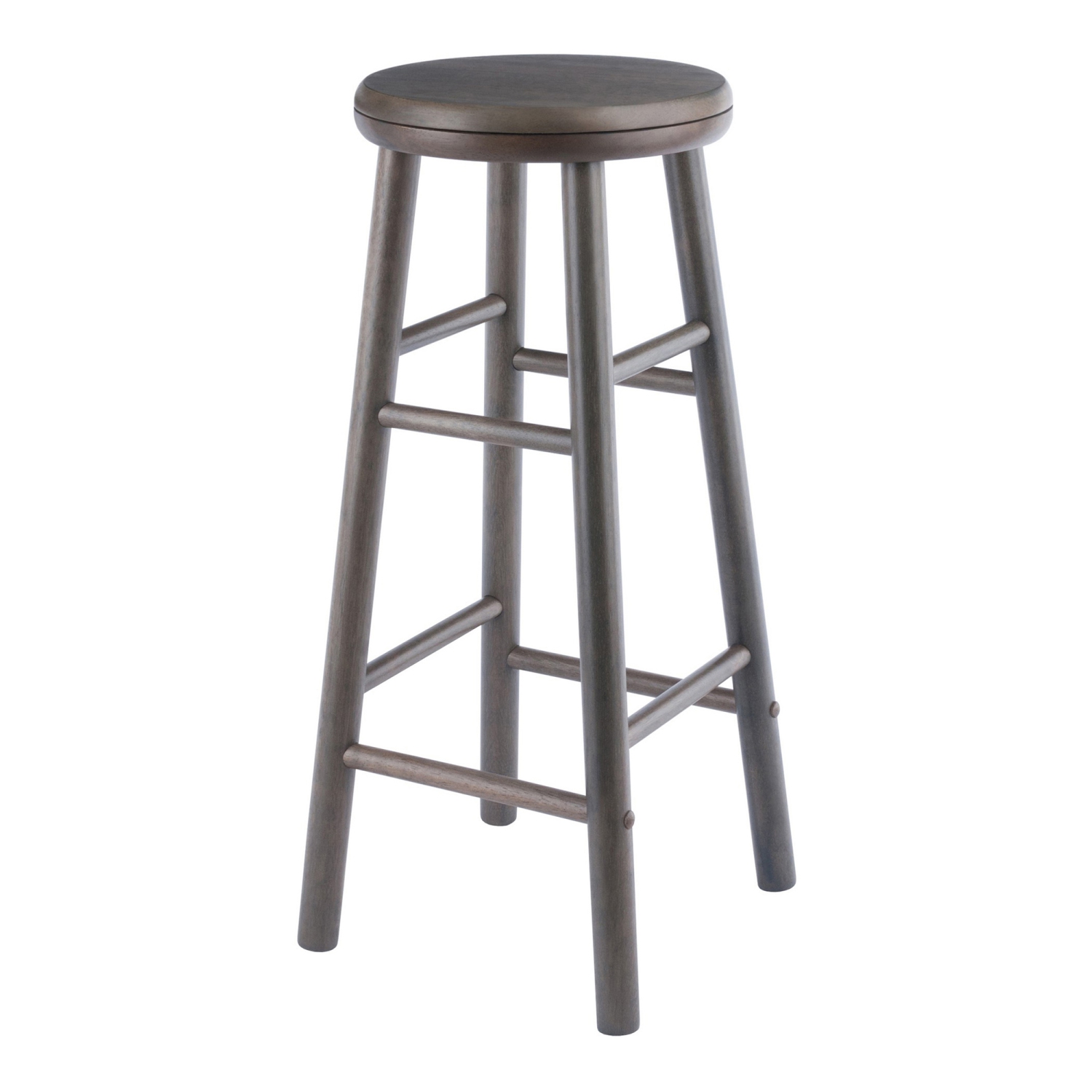 Priyas Home Goods Shelby 2 Piece Swivel Seat Bar Stool Set, Oyster Gray