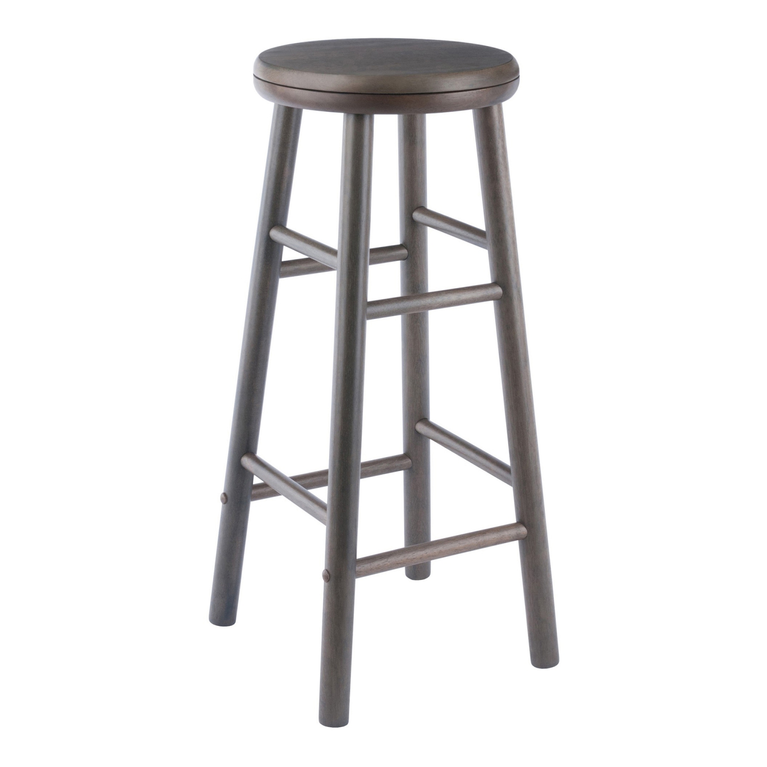 Priyas Home Goods Shelby 2 Piece Swivel Seat Bar Stool Set, Oyster Gray