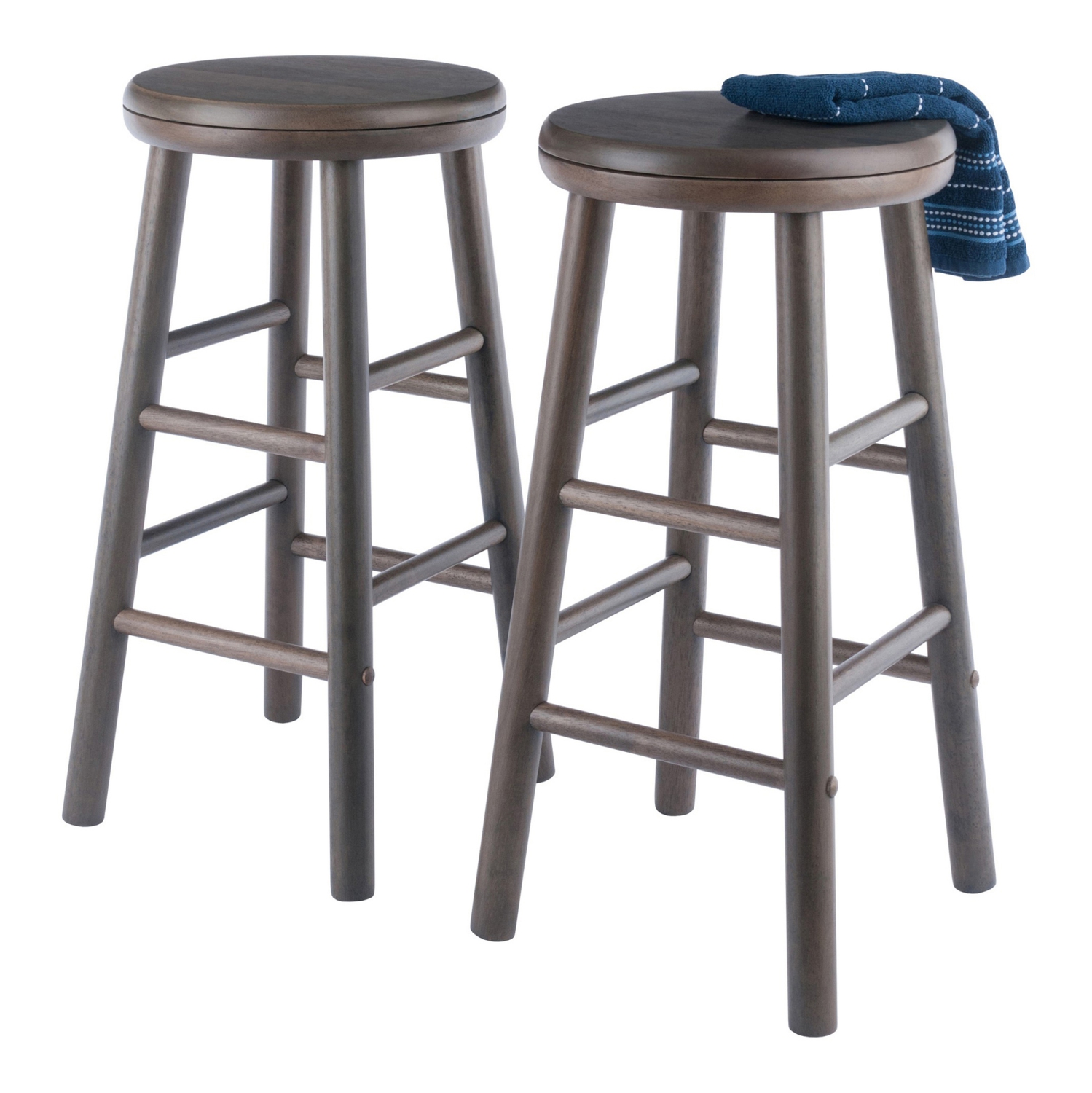 Shelby 2-Piece Swivel Seat Counter Stool Set - Oyster Gray