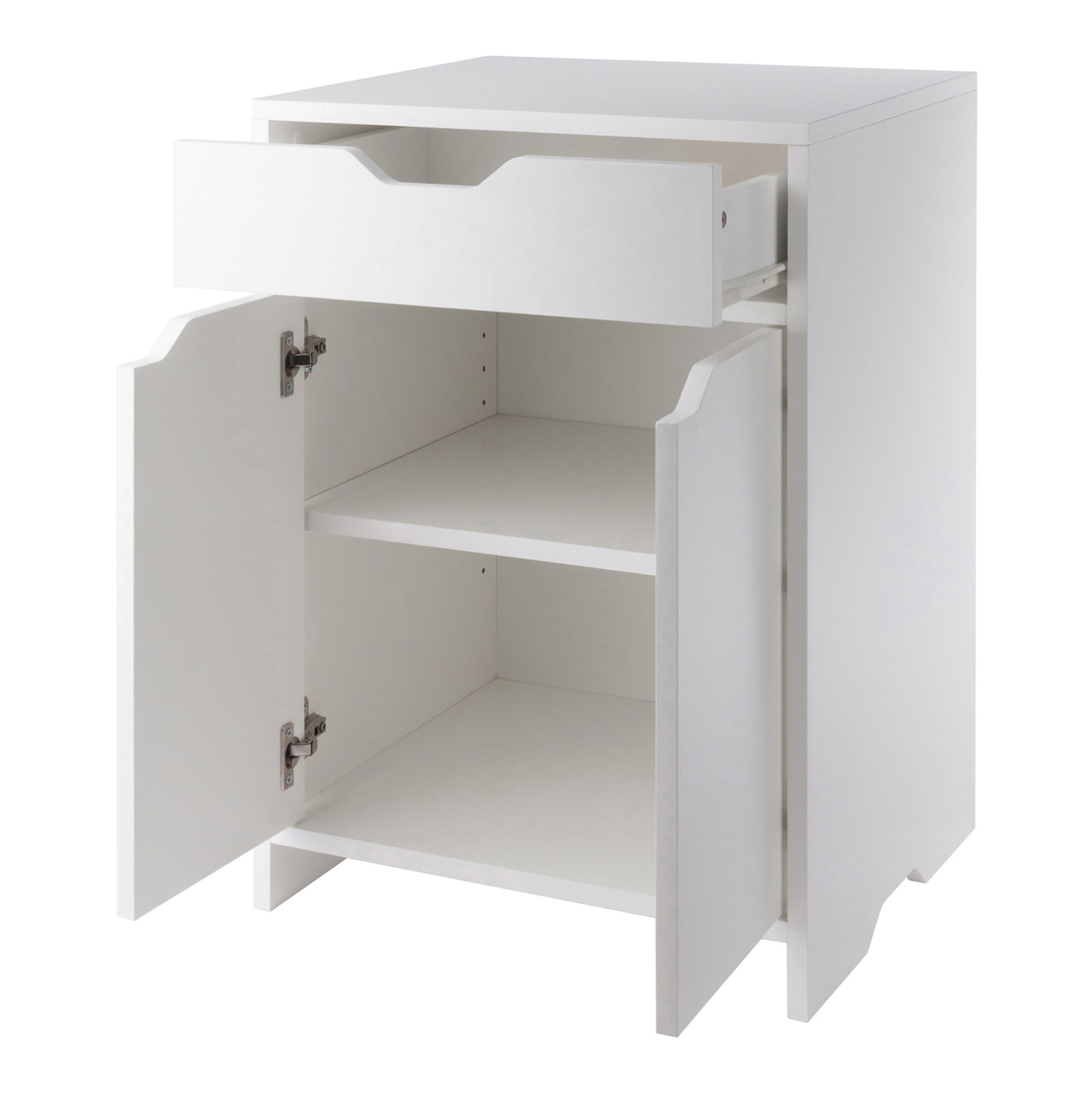 Armoire de rangement à 2 tablettes Nova avec armoire de rangement à 1 tiroir - Blanc