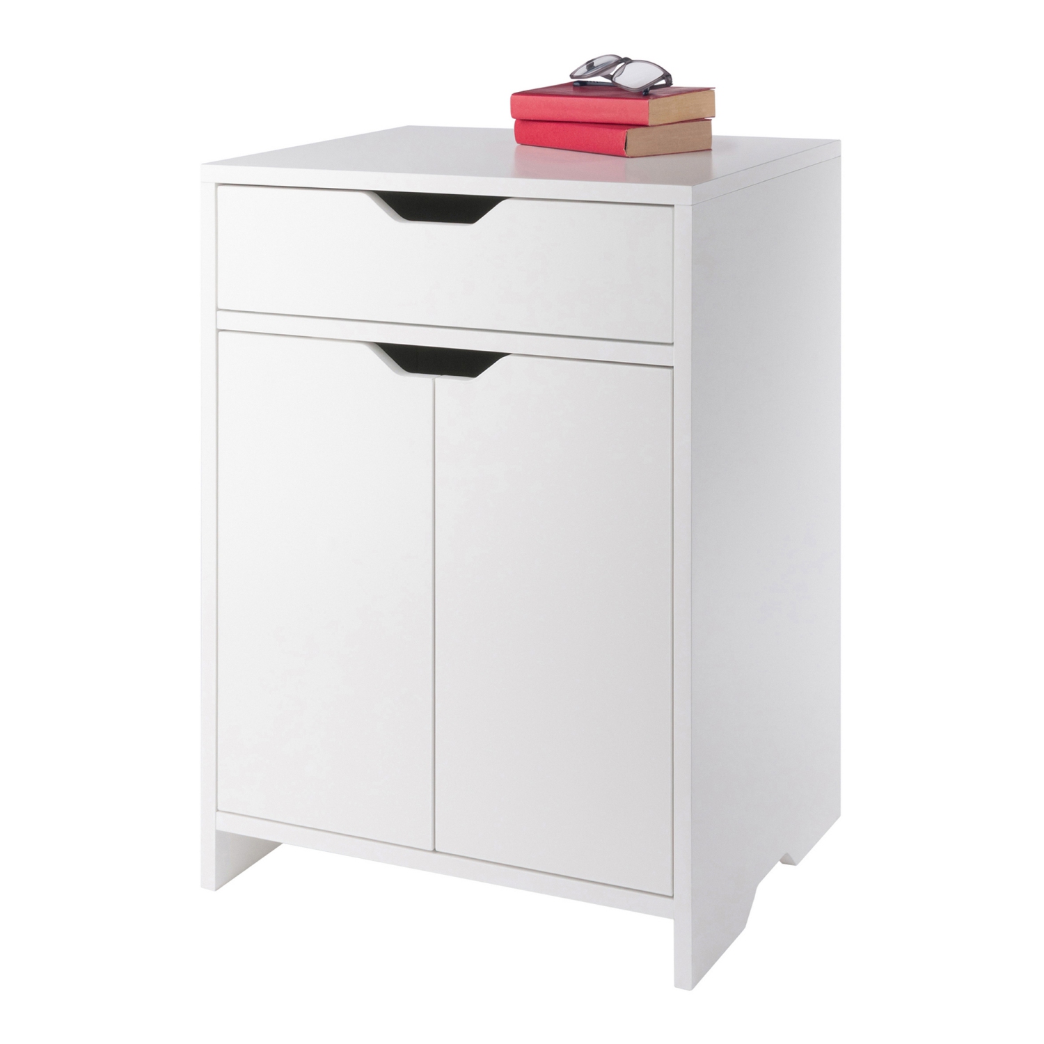 Armoire de rangement à 2 tablettes Nova avec armoire de rangement à 1 tiroir - Blanc