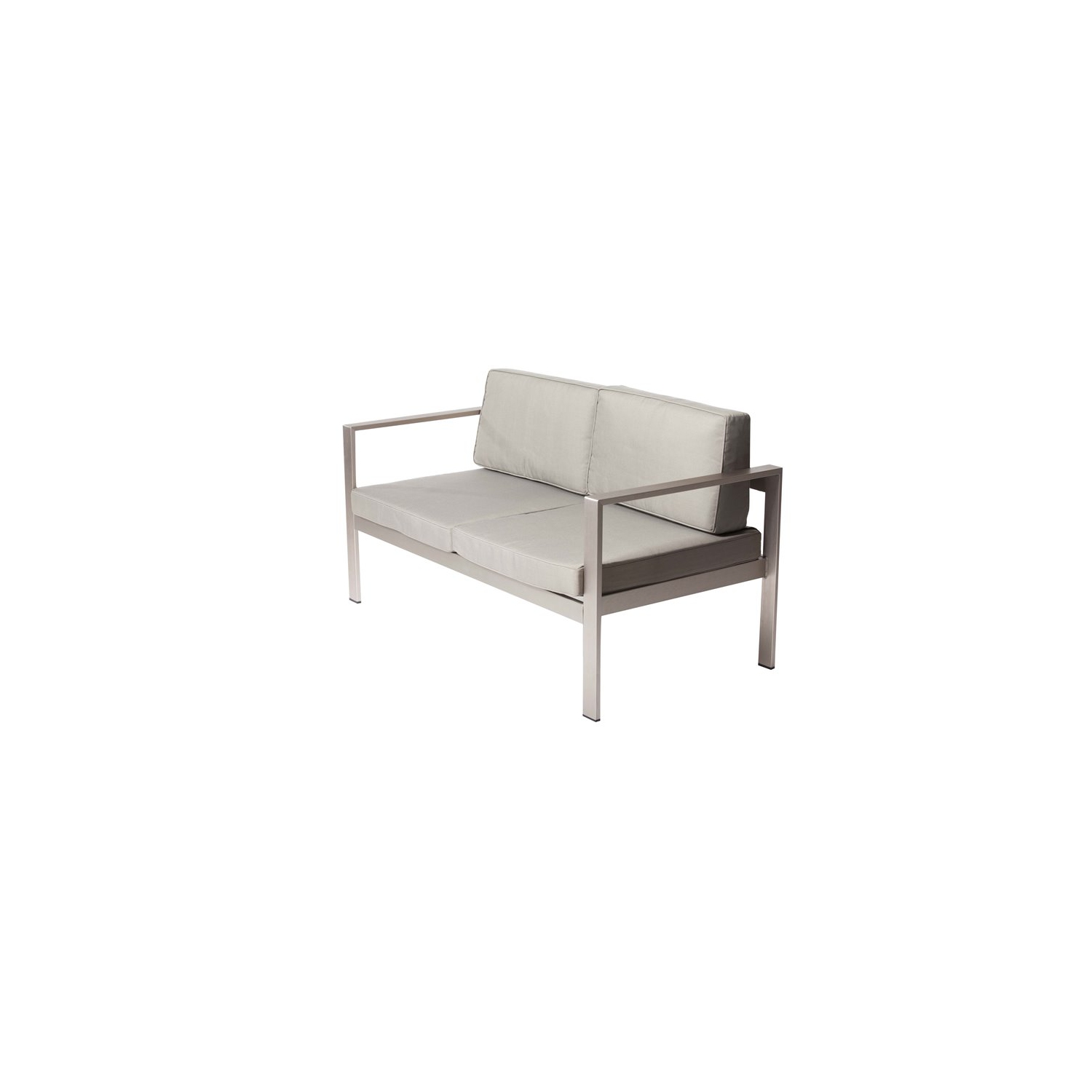 Pangea Home Karen 4-piece Aluminum Frame Outdoor Sofa Set in Gray Taupe