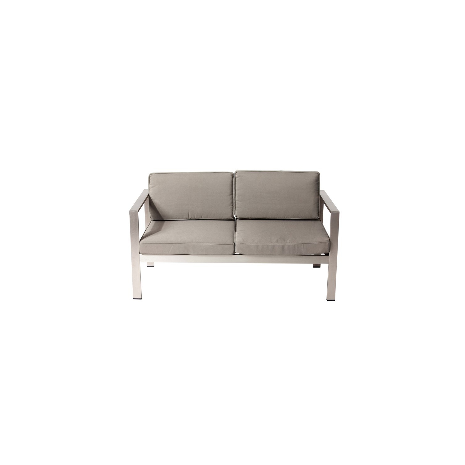 Pangea Home Karen 4-piece Aluminum Frame Outdoor Sofa Set in Gray Taupe