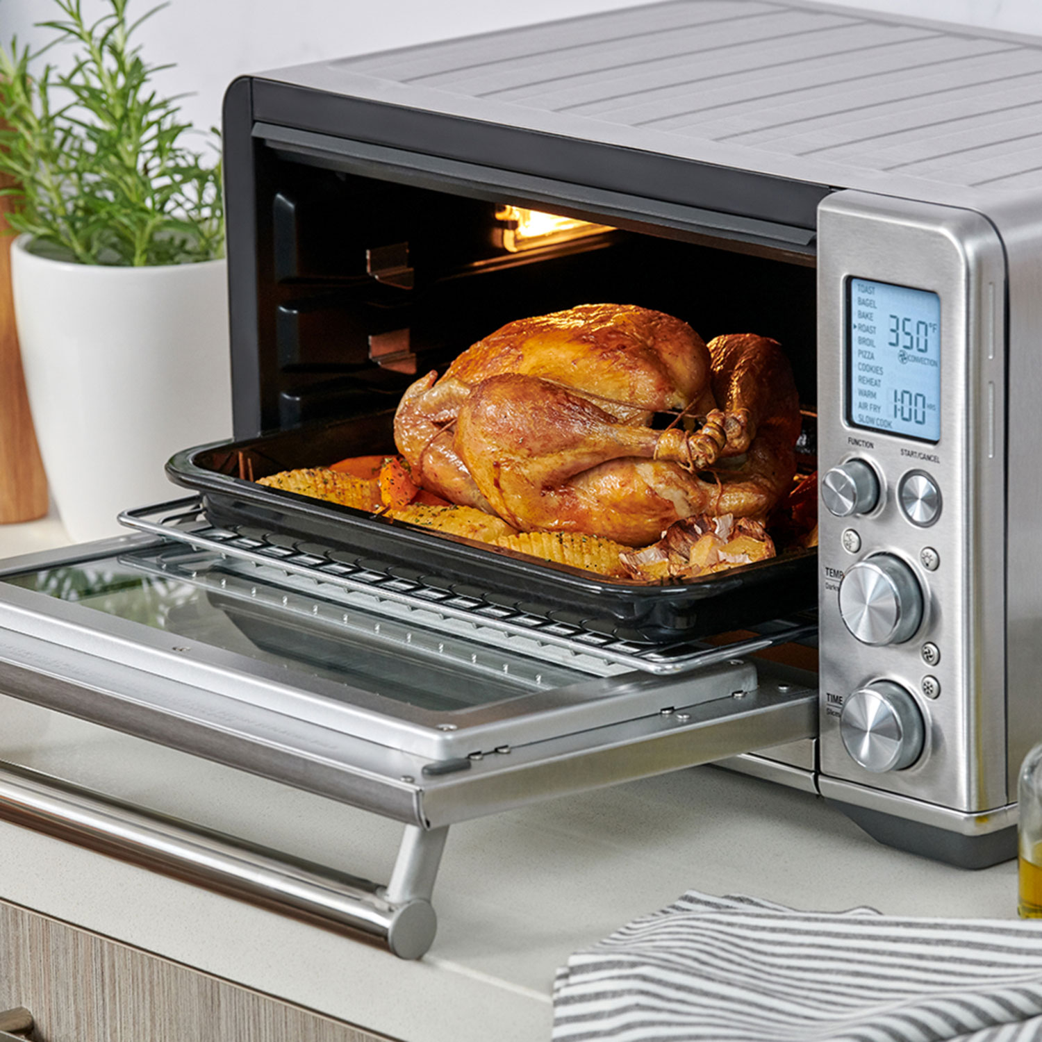 Remis à neuf - Four grille-pain à convection et friteuse à air chaud Smart Oven de Breville - 0,8 pi³/22,6 l - Acier inoxydable brossé -