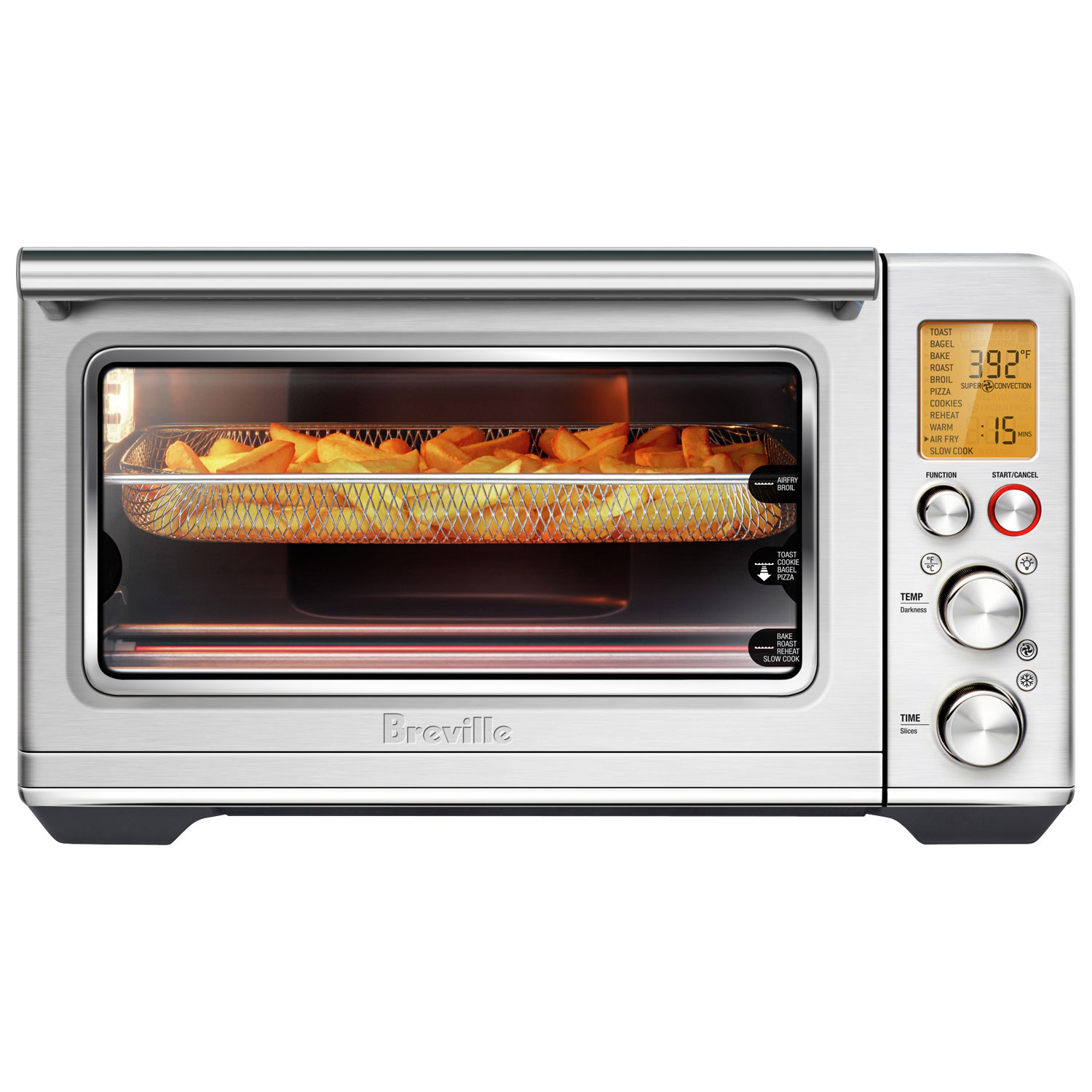 Refurbished - Breville Smart Oven Air Fryer Convection Toaster Oven - 0.8 Cu. Ft./22.6L - Black Stainless Steel - Remanufactured by Breville