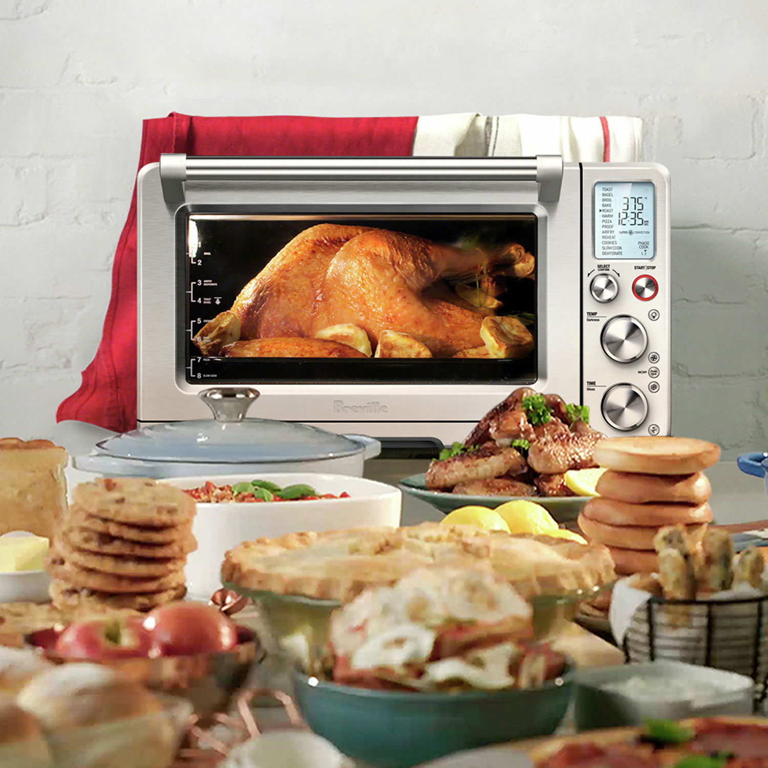 Refurbished - Breville Smart Oven Air Fryer Pro Convection Toaster Oven - 1 Cu. Ft./28.3L - Brushed Stainless Steel - Remanufactured by Breville