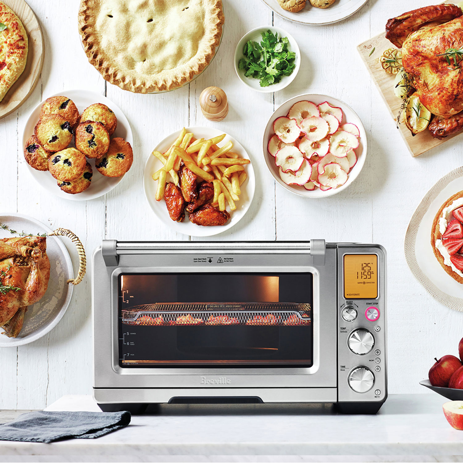 Refurbished - Breville Smart Oven Air Fryer Pro Convection Toaster Oven - 1 Cu. Ft./28.3L - Brushed Stainless Steel - Remanufactured by Breville