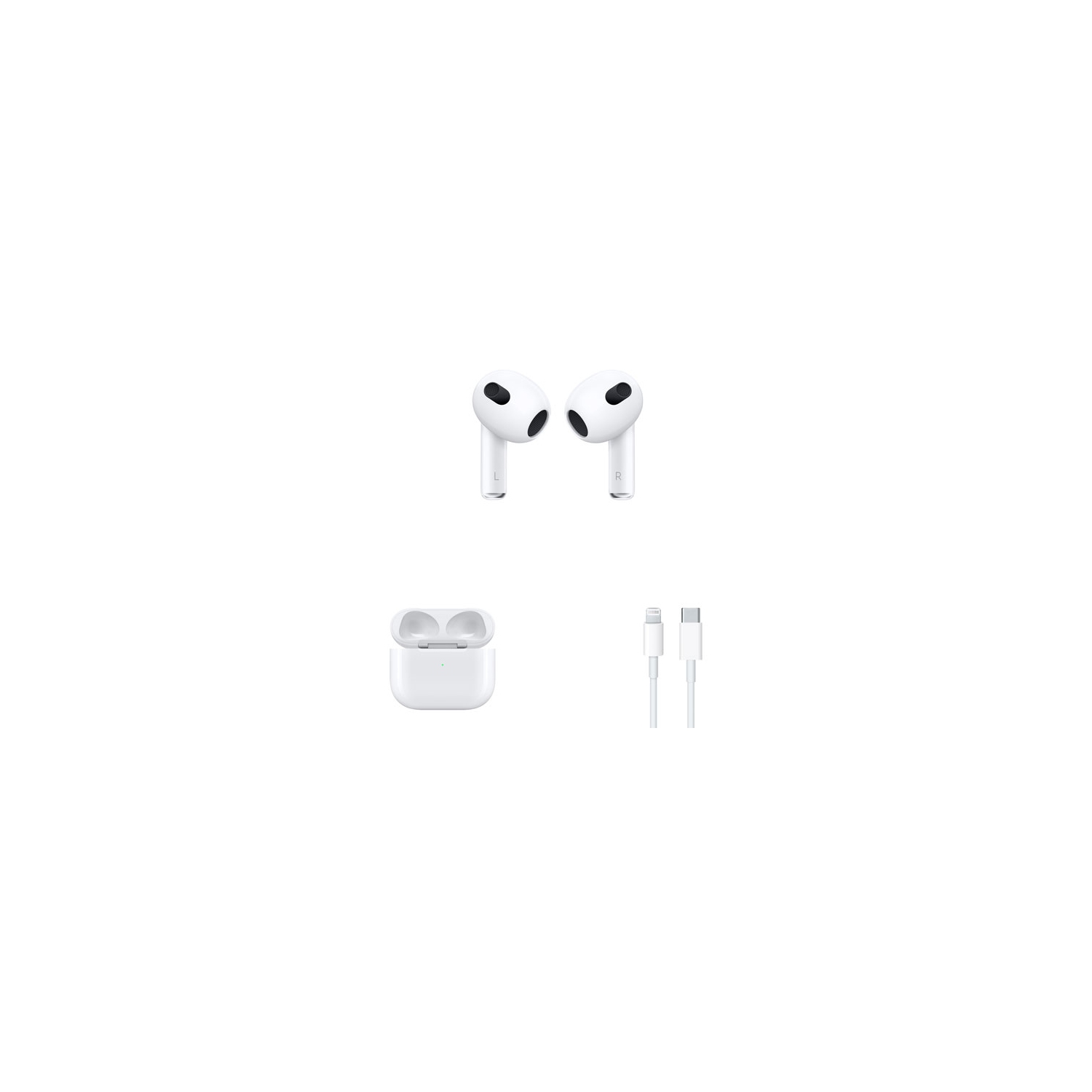 Refurbished - Apple AirPods (3rd generation) In-Ear True Wireless Earbuds with Lightning Charging Case - White