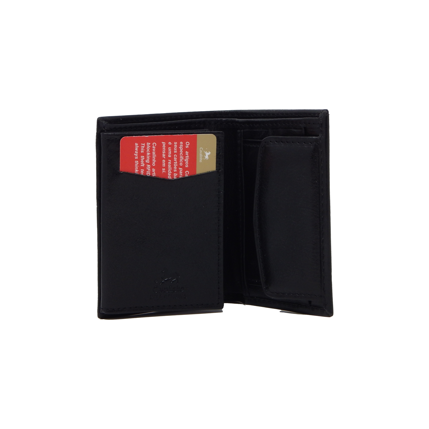 Cavalinho Trifold Leather Wallet - Black - handmade in Portugal & RFID protected