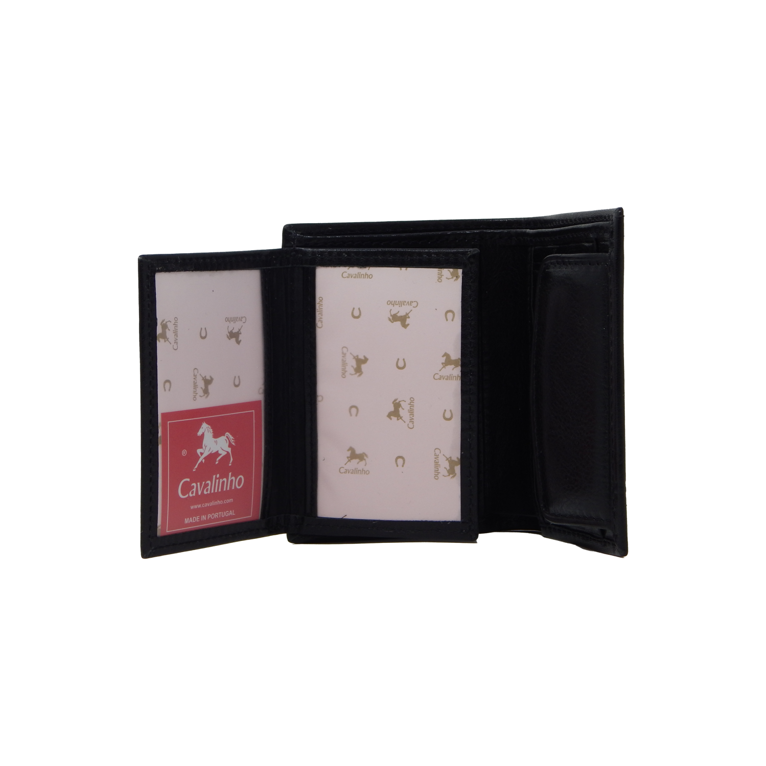 Cavalinho Trifold Leather Wallet - Black - handmade in Portugal & RFID protected