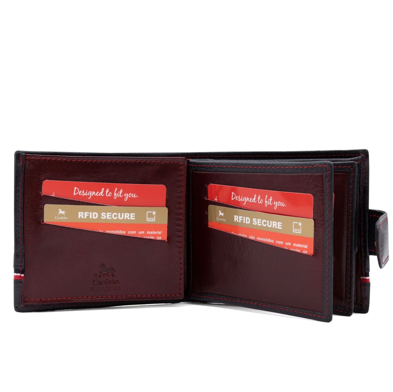 Cavalinho The Sailor Bifold Leather Wallet - Navy - handmade in Portugal & RFID protected