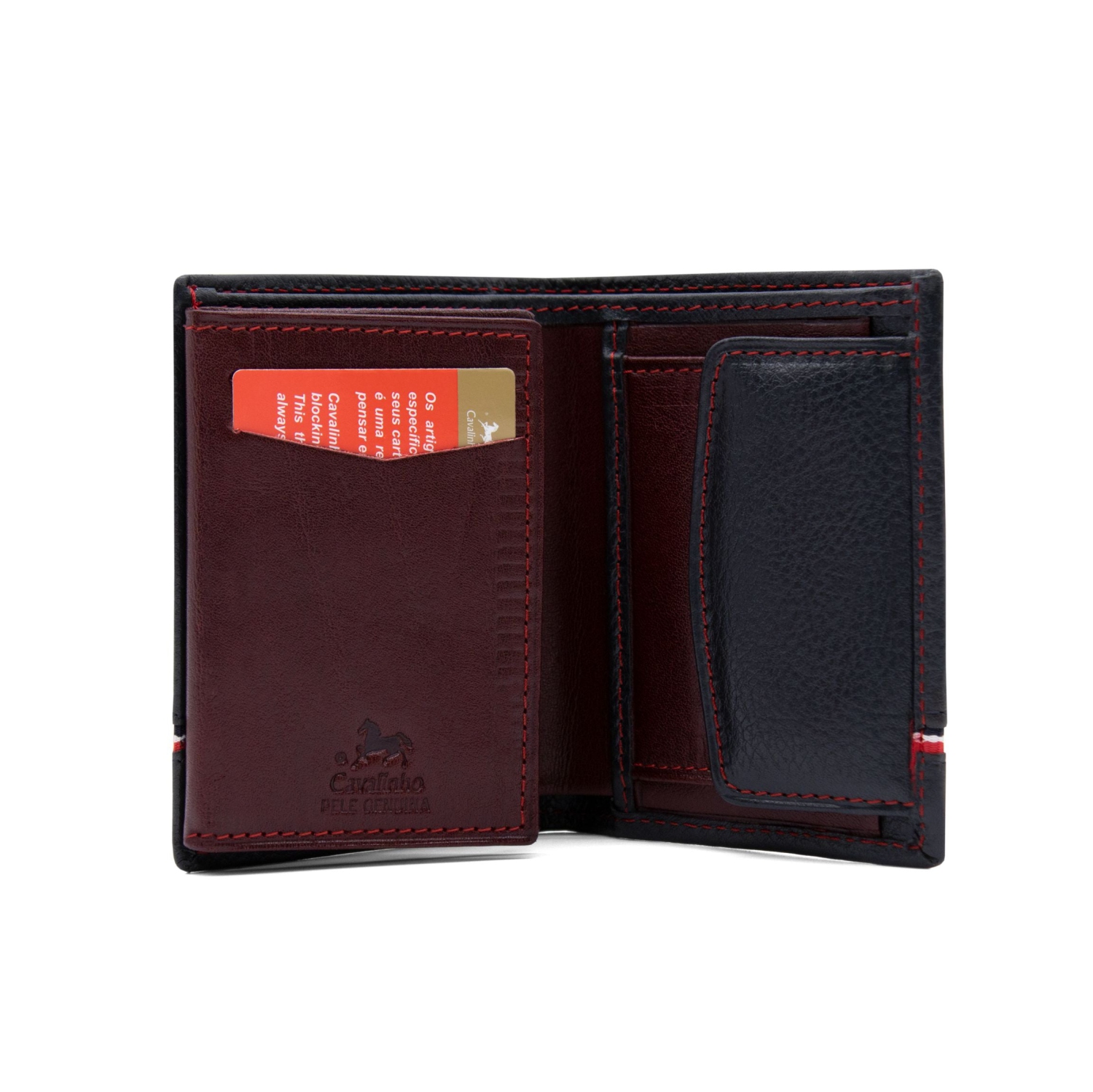 Cavalinho Sailor Trifold Leather Wallet - Navy - handmade in Portugal & RFID protected