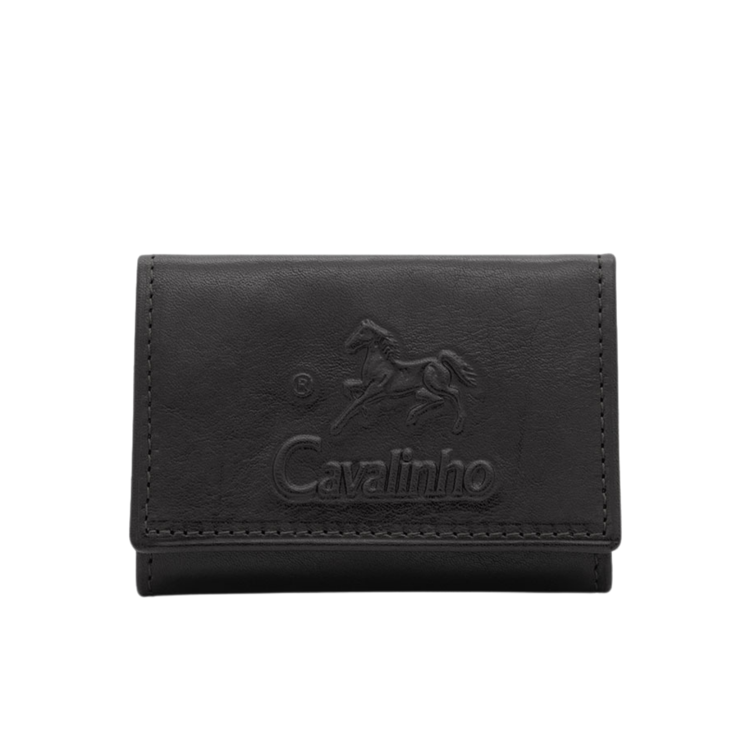 Mini portefeuille en cuir à trois volets Cavalinho - Noir - fait à la main au Portugal et protégé RFID