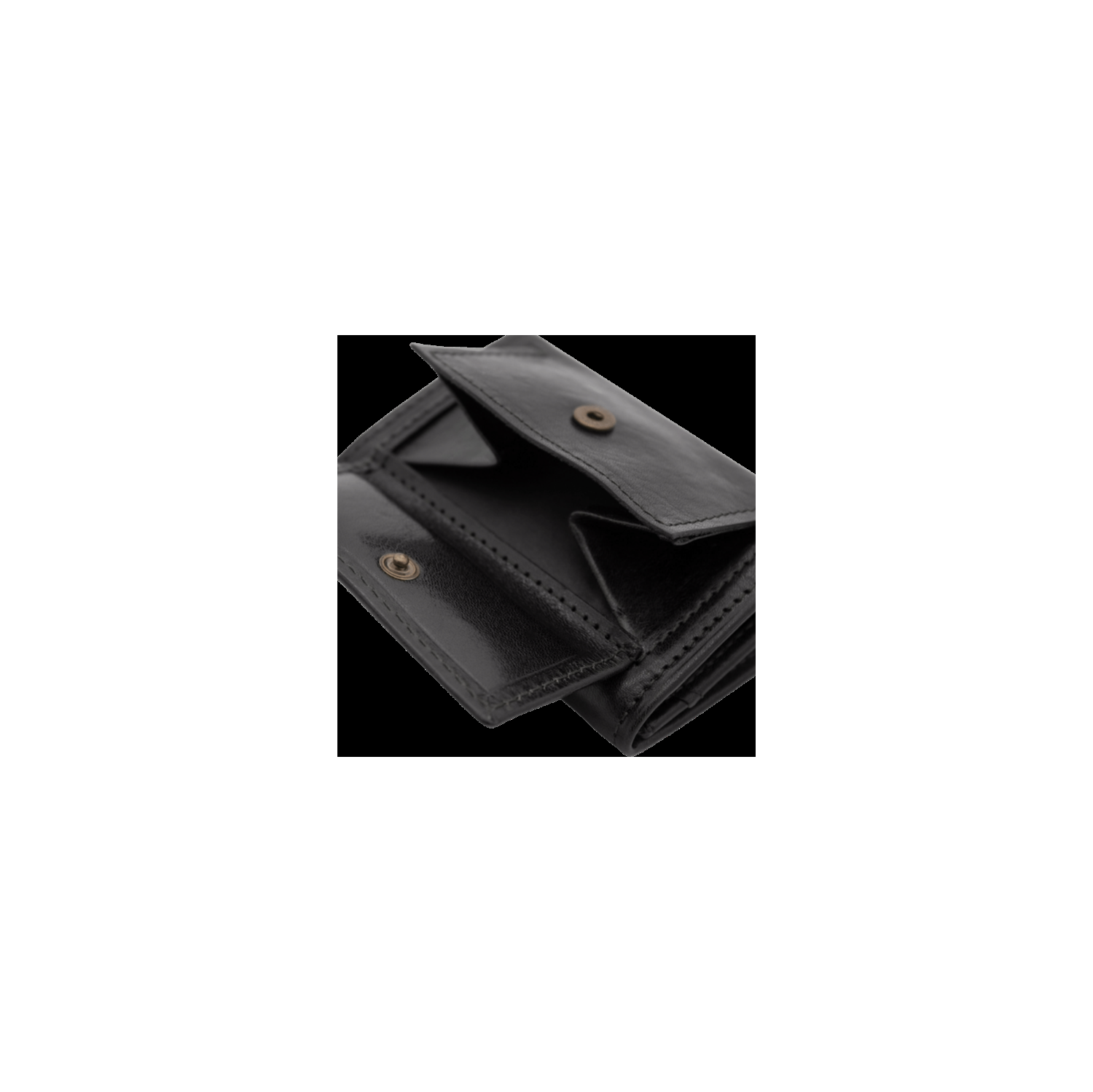Mini portefeuille en cuir à trois volets Cavalinho - Noir - fait à la main au Portugal et protégé RFID