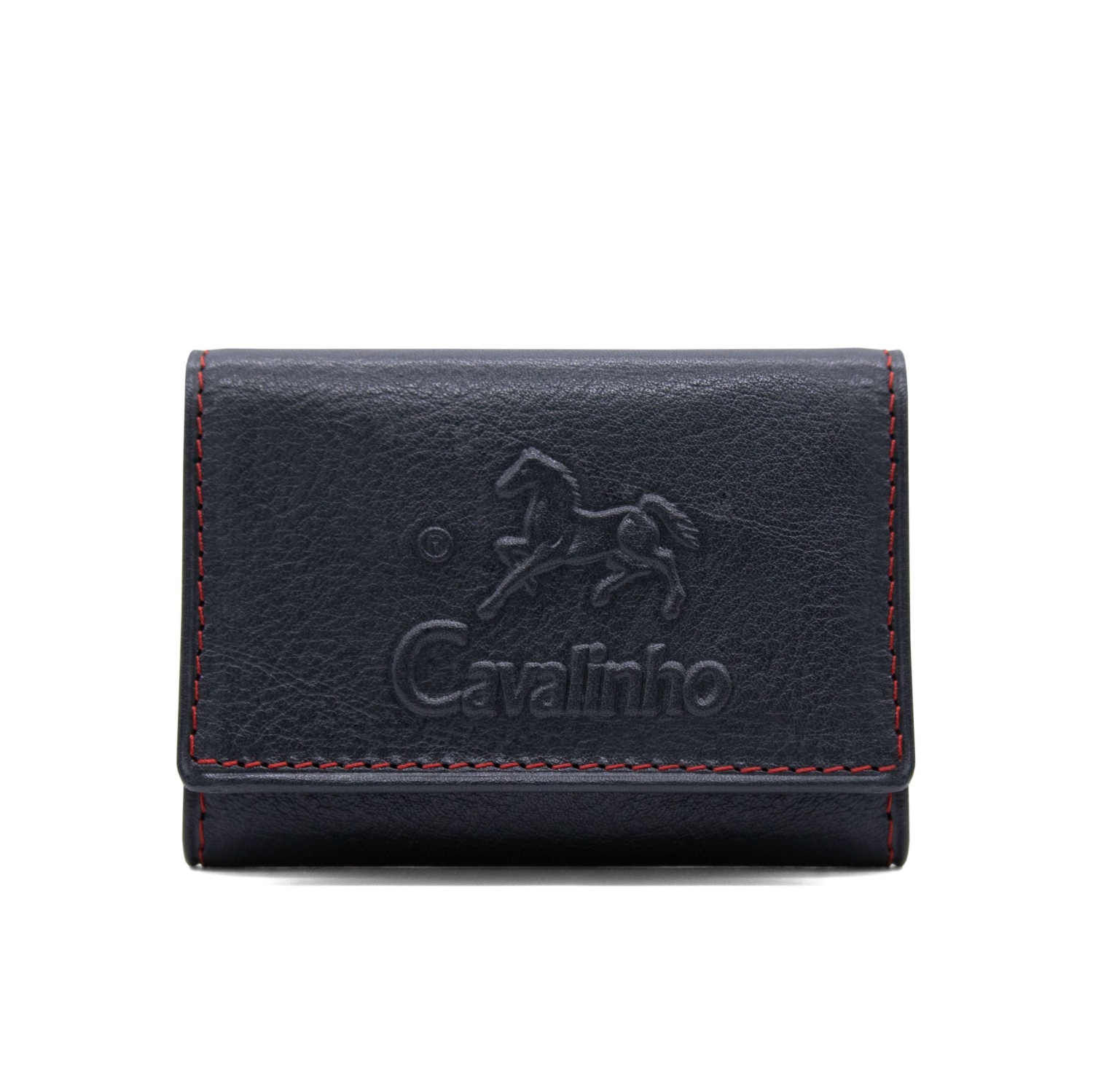 Mini portefeuille en cuir à trois volets Cavalinho - Marine - fait à la main au Portugal et protégé RFID
