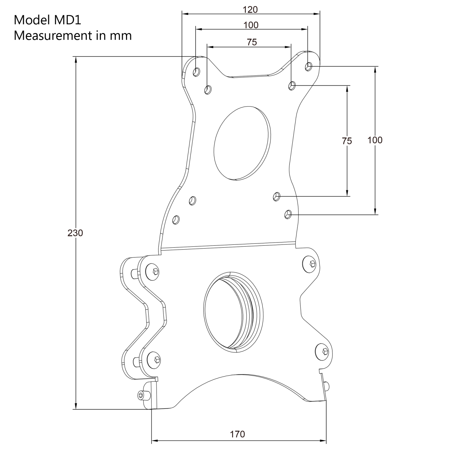 Amer Mounts Adapter Mount Kit, Bracket Designed for Apple 21.5" and 27" iMac - MD1