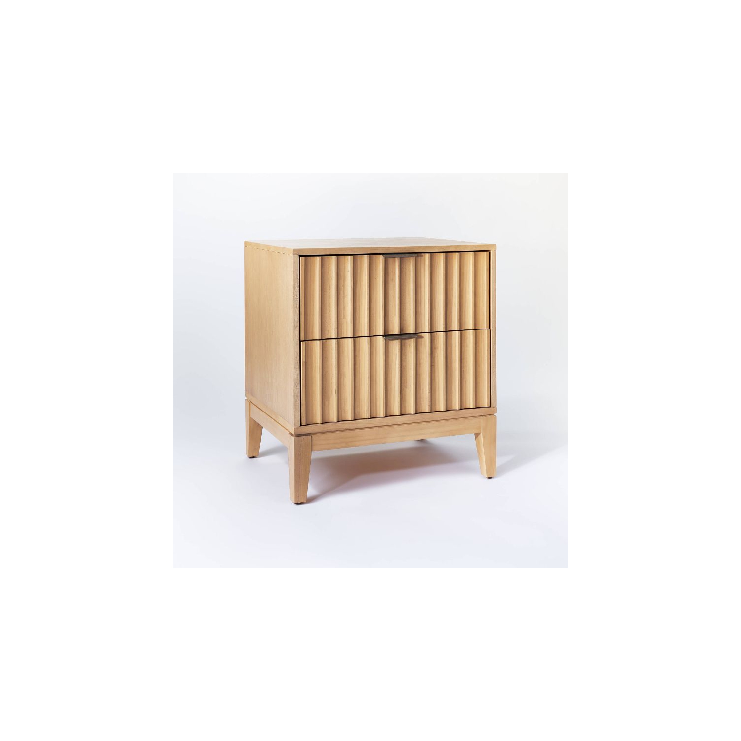 Thousand Oaks Wood Scalloped End Table With Drawers - Brown