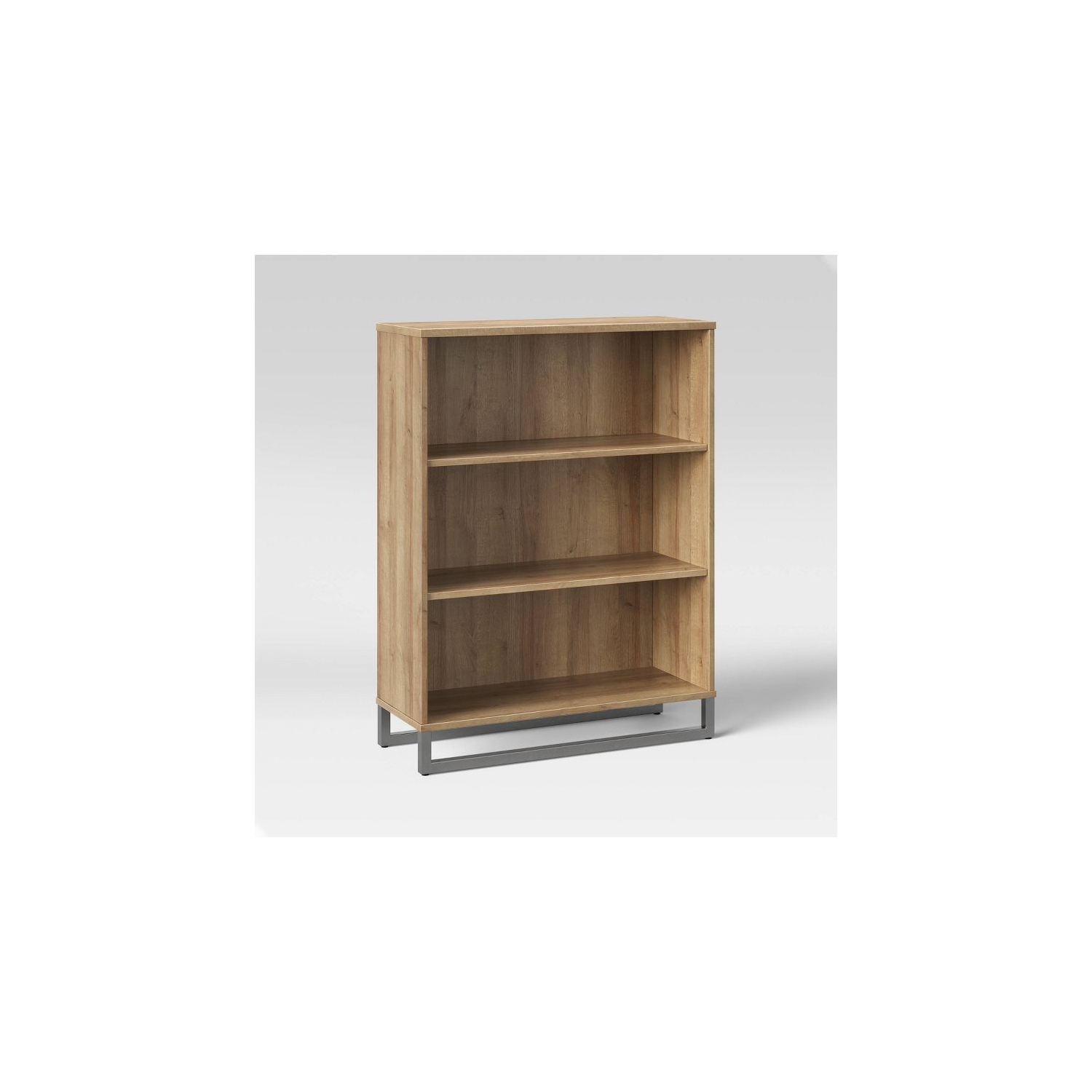 Mixed Material 3 Shelf Bookcase - Natural