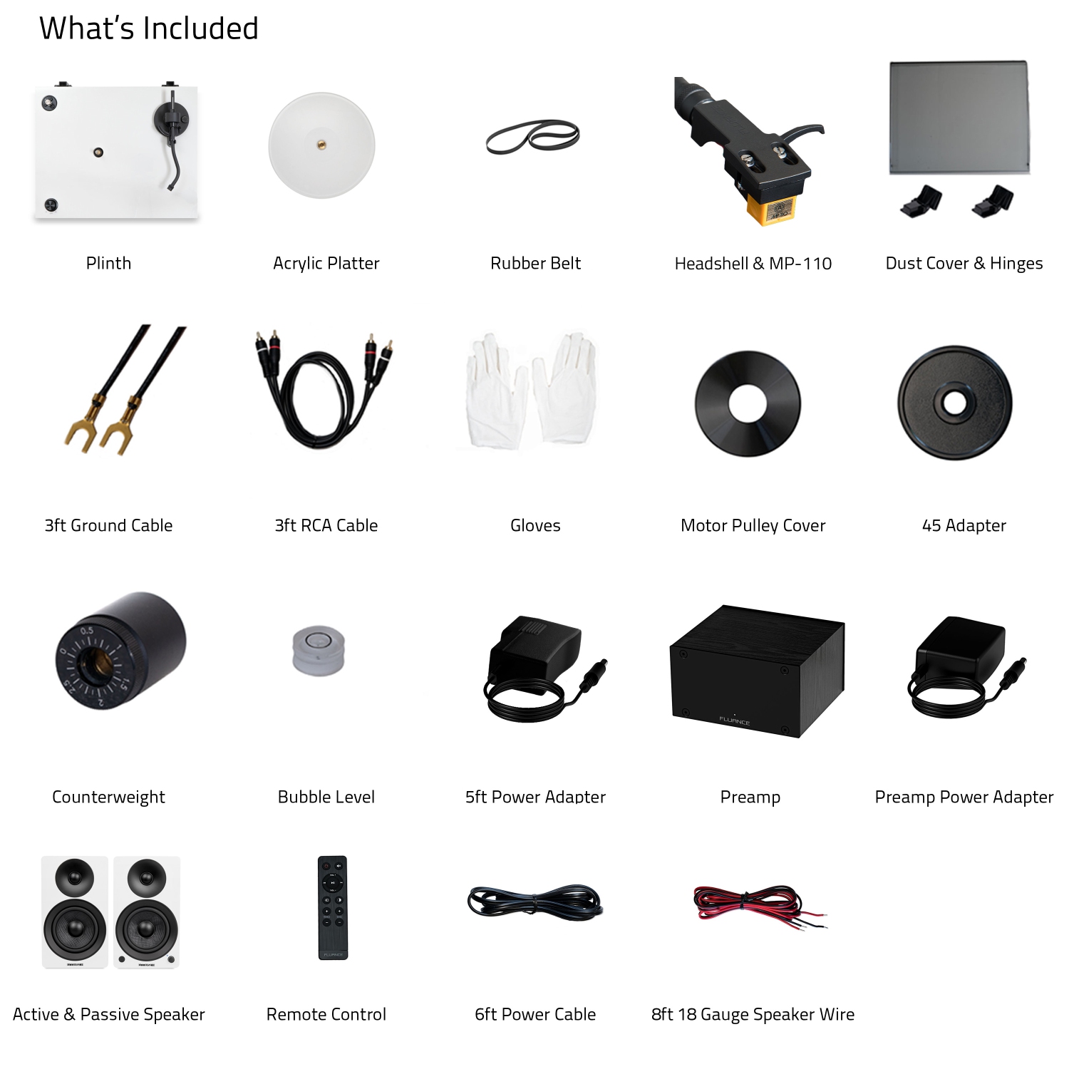 Fluance RT85N Reference High Fidelity Vinyl Turntable, PA10 Phono Preamp and Ai41 Powered 5" Stereo Bookshelf Speakers