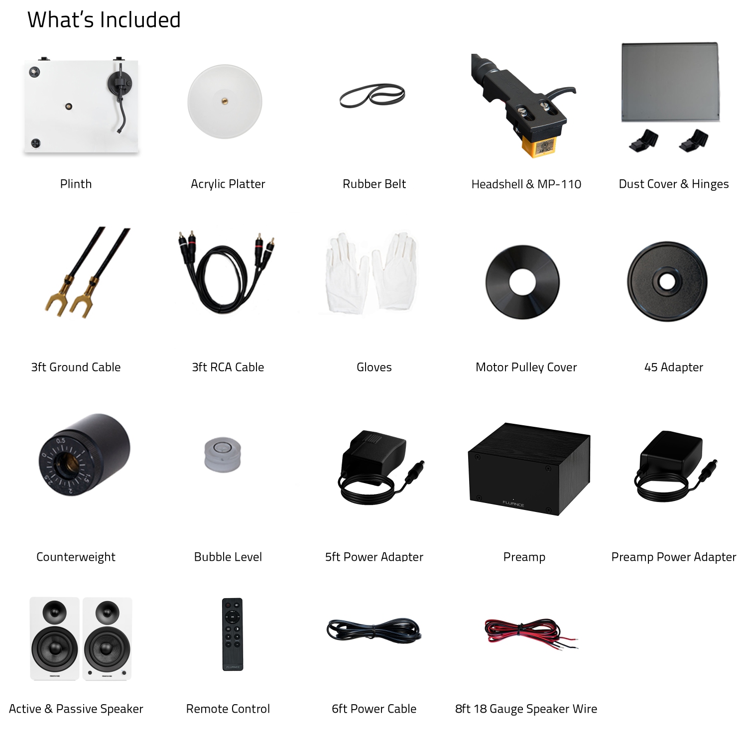 Fluance RT85N Reference High Fidelity Vinyl Turntable, PA10 Phono Preamp and Ai61 Powered 6.5" Stereo Bookshelf Speakers