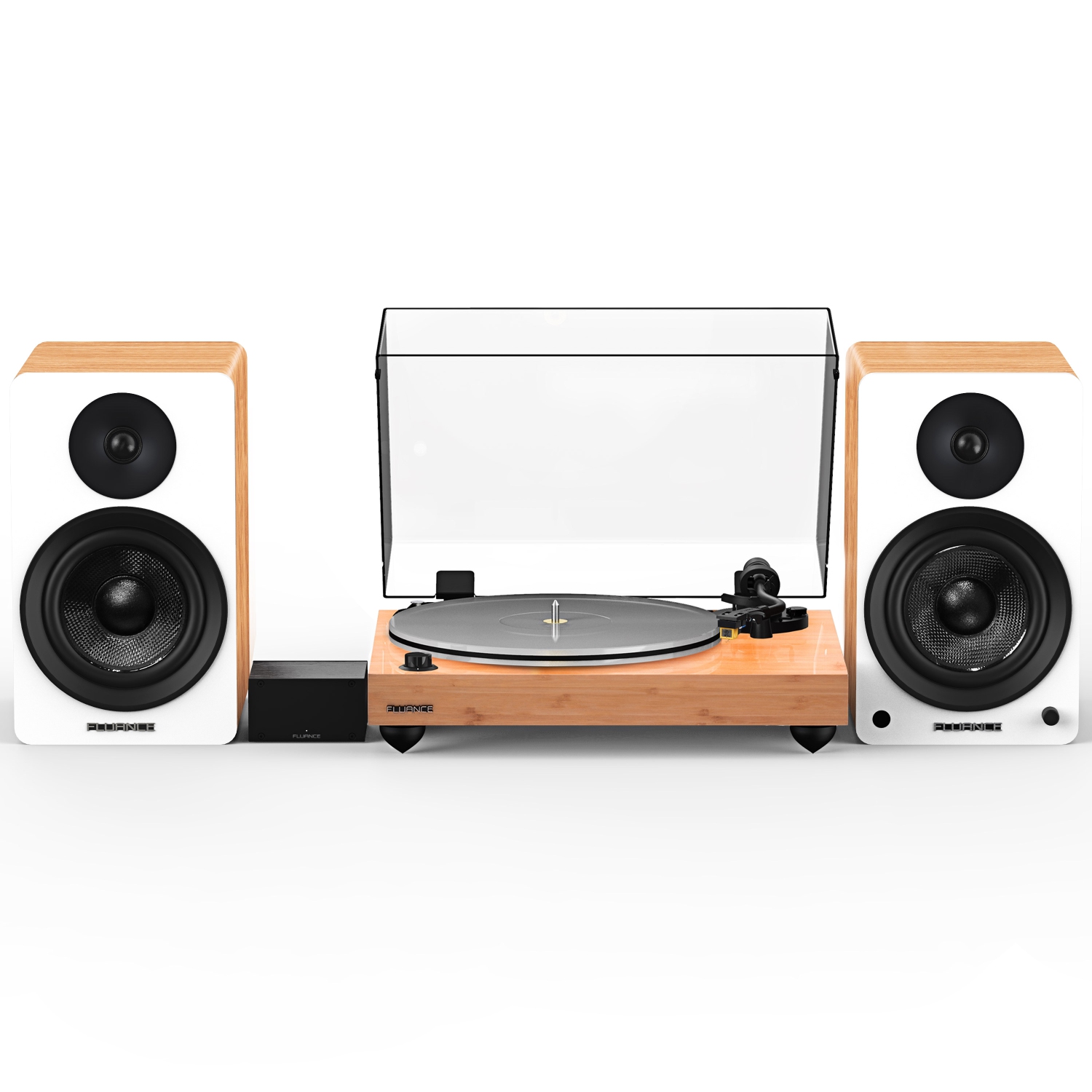 Fluance RT85N Reference High Fidelity Vinyl Turntable, PA10 Phono Preamp and Ai61 Powered 6.5" Stereo Bookshelf Speakers