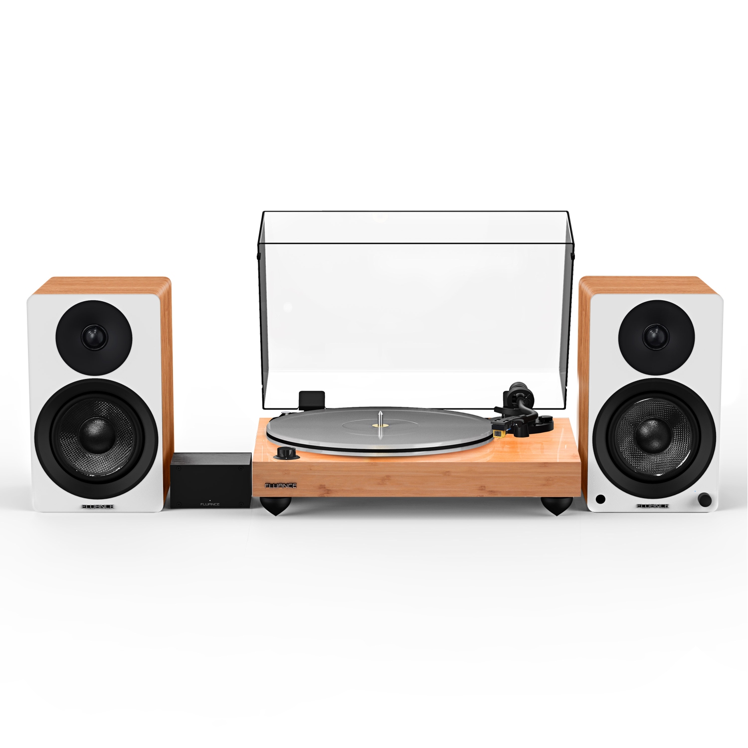 Fluance RT85N Reference High Fidelity Vinyl Turntable, PA10 Phono Preamp and Ai41 Powered 5" Stereo Bookshelf Speakers