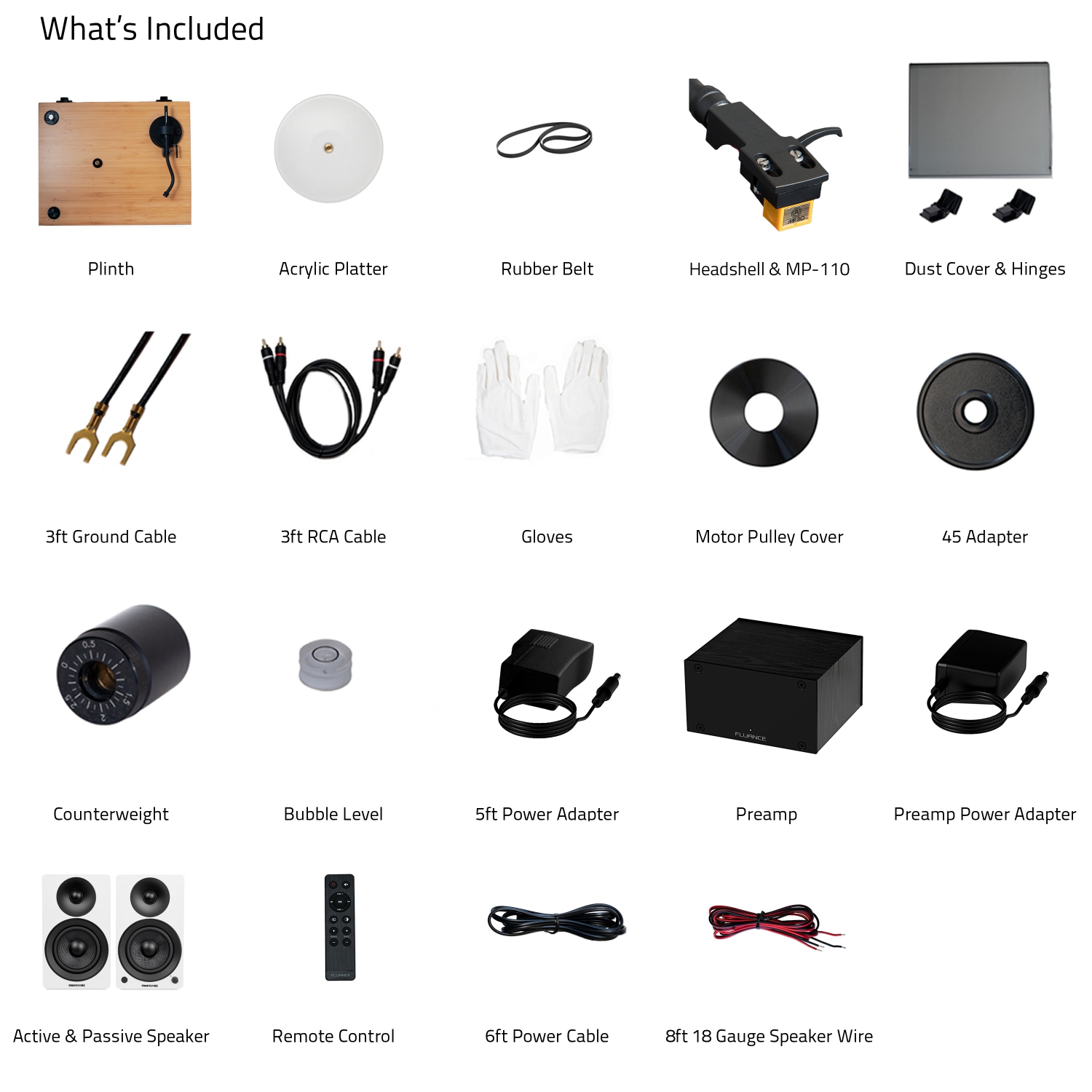 Fluance RT85N Reference High Fidelity Vinyl Turntable, PA10 Phono Preamp and Ai41 Powered 5" Stereo Bookshelf Speakers