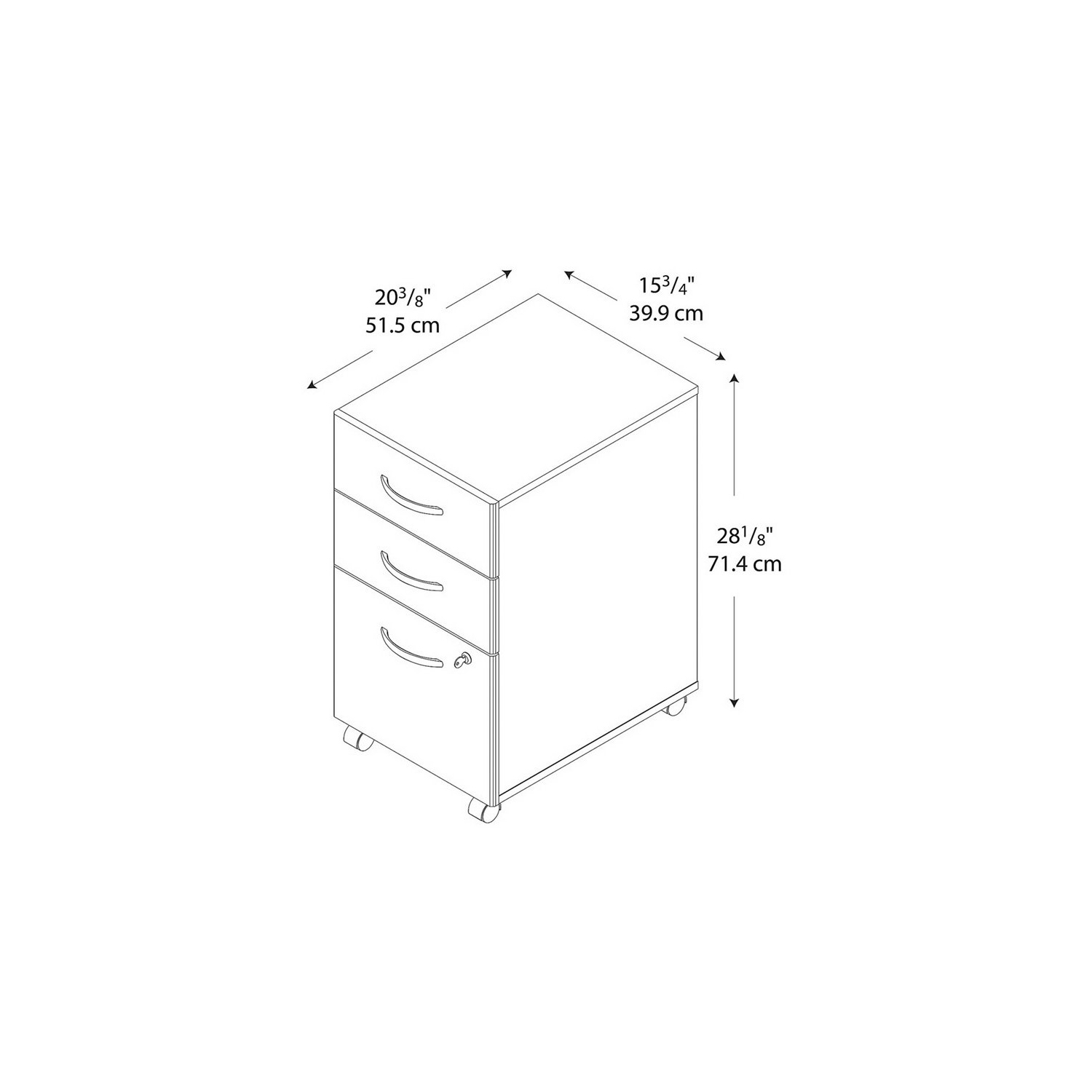Classeur mobile à 3 tiroirs Scranton & Co, acajou