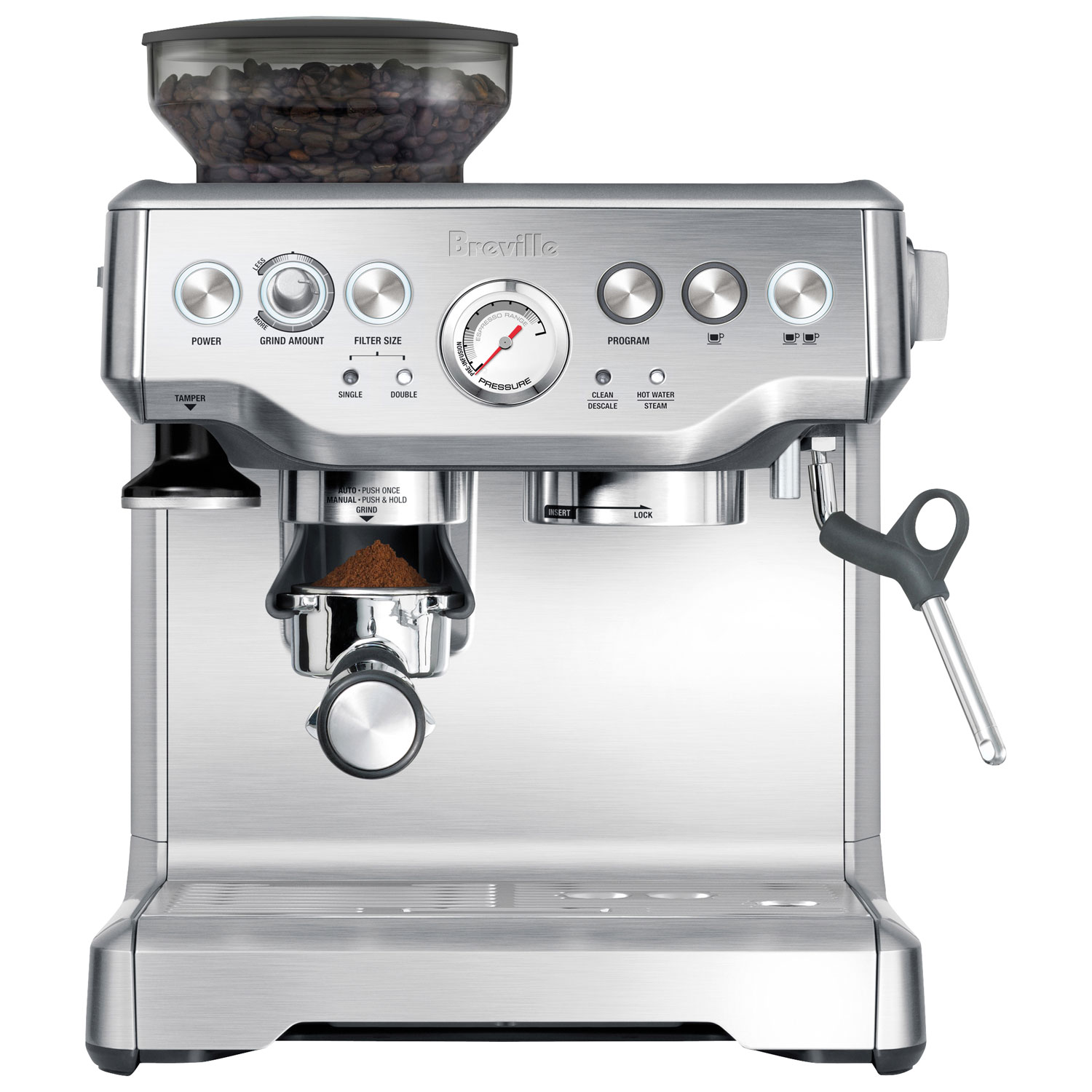 Refurbished - Breville Barista Express Manual Espresso Machine - Brushed Stainless Steel - Remanufactured by Breville