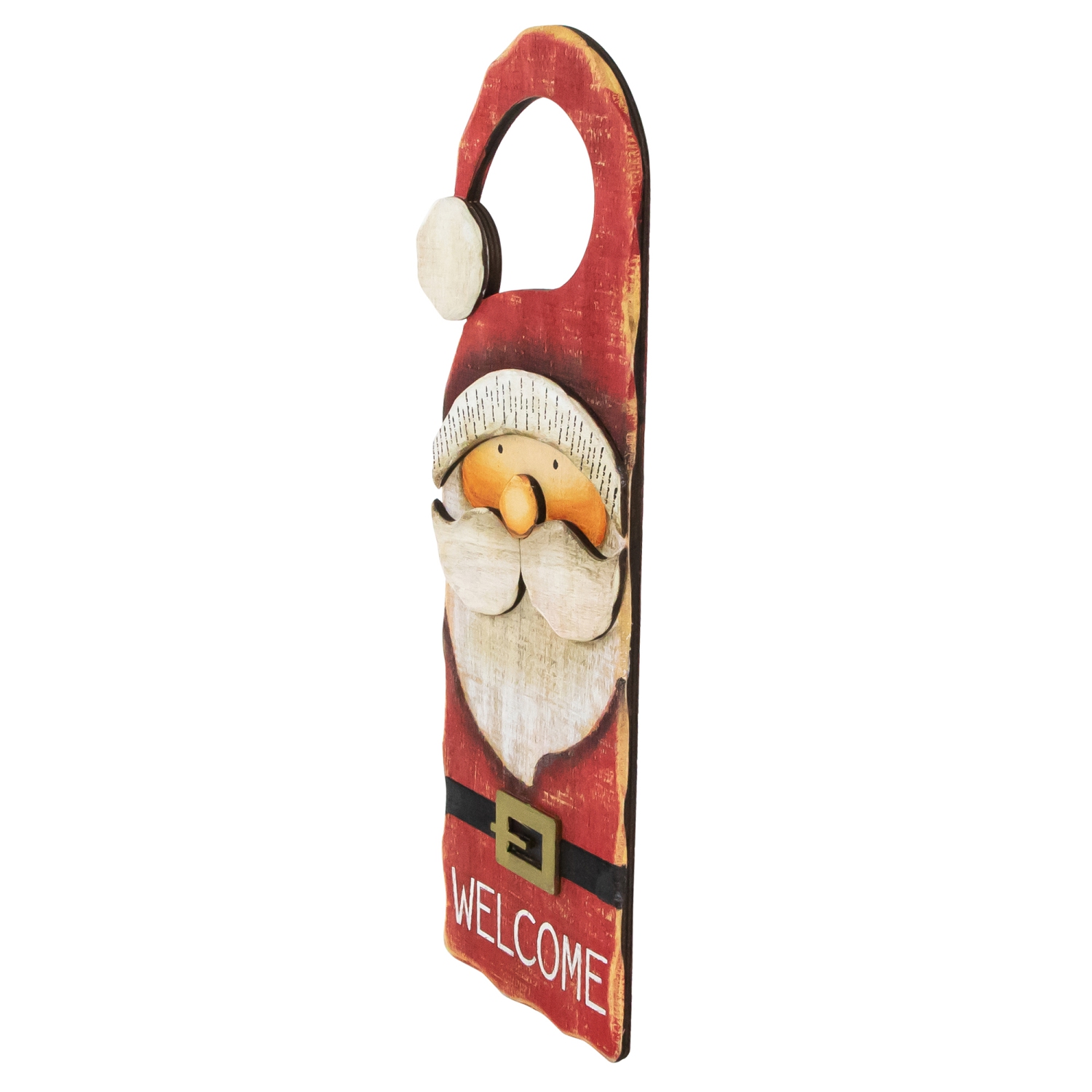 14" Santa Claus "Welcome" Christmas Door Knob Hanger