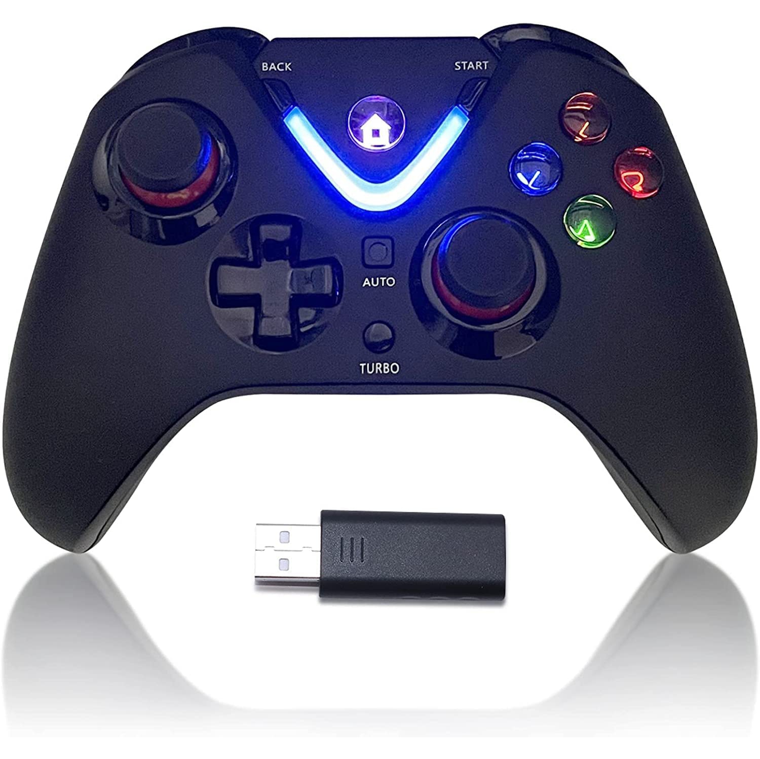 Wireless Game Controller with LED Lighting Compatible with Xbox One S/X, Xbox Series S/X, PC Gaming Gamepad