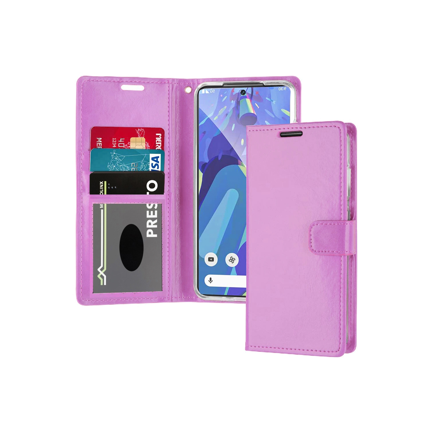 XCRS PU Leather Folio Premium Wallet for Google Pixel 7, Pouch Case with Magnetic Card Slot, 360° Protection & Multi-Angle Kickstand Mobile Case