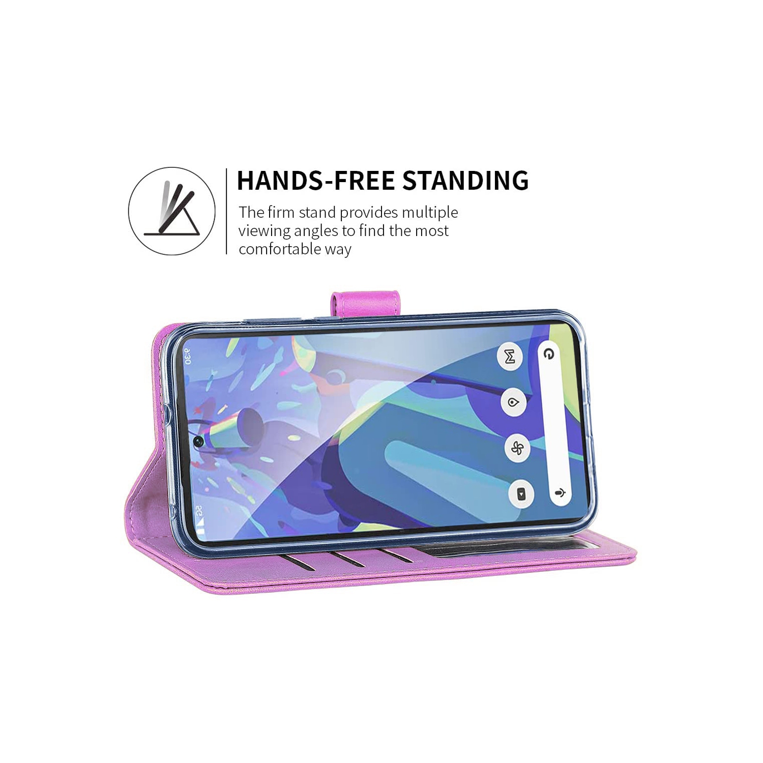 XCRS PU Leather Folio Premium Wallet for Google Pixel 7, Pouch Case with Magnetic Card Slot, 360° Protection & Multi-Angle Kickstand Mobile Case