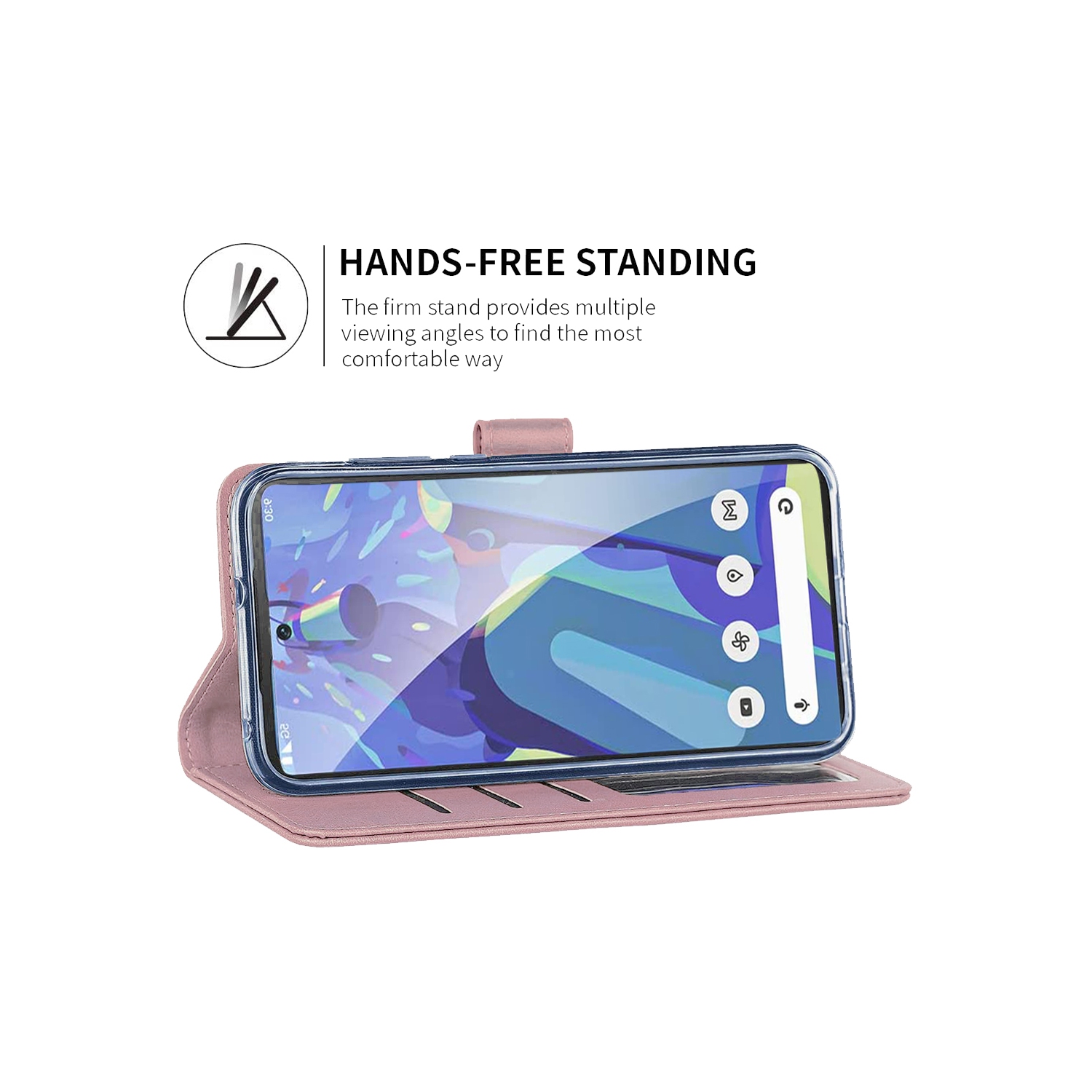 XCRS PU Leather Folio Premium Wallet for Google Pixel 7 Pro, Pouch Case with Magnetic Card Slot, 360° Protection & Multi-Angle Kickstand Mobile Case