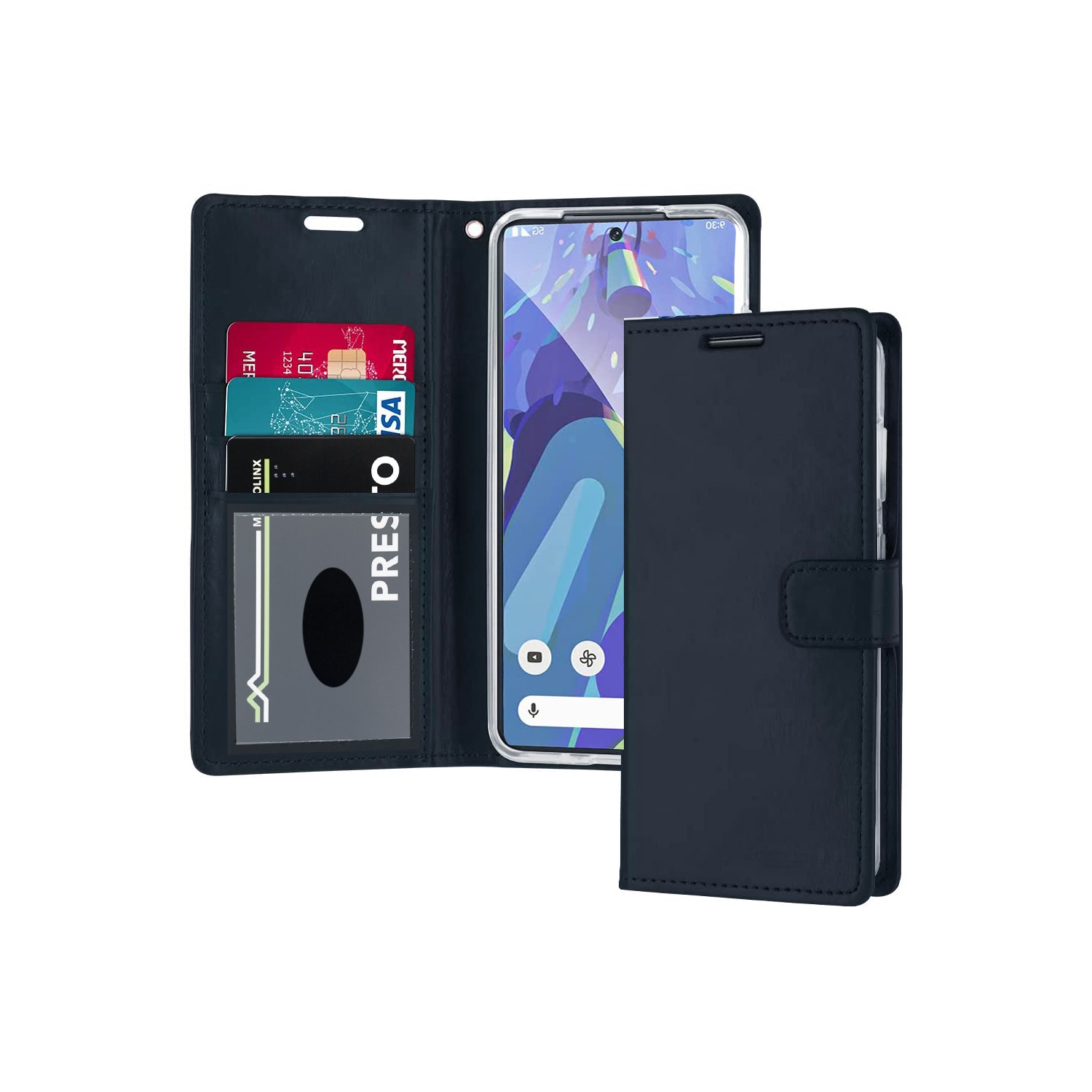 XCRS PU Leather Folio Premium Wallet for Google Pixel 7 Pro, Pouch Case with Magnetic Card Slot, 360° Protection & Multi-Angle Kickstand Mobile Case