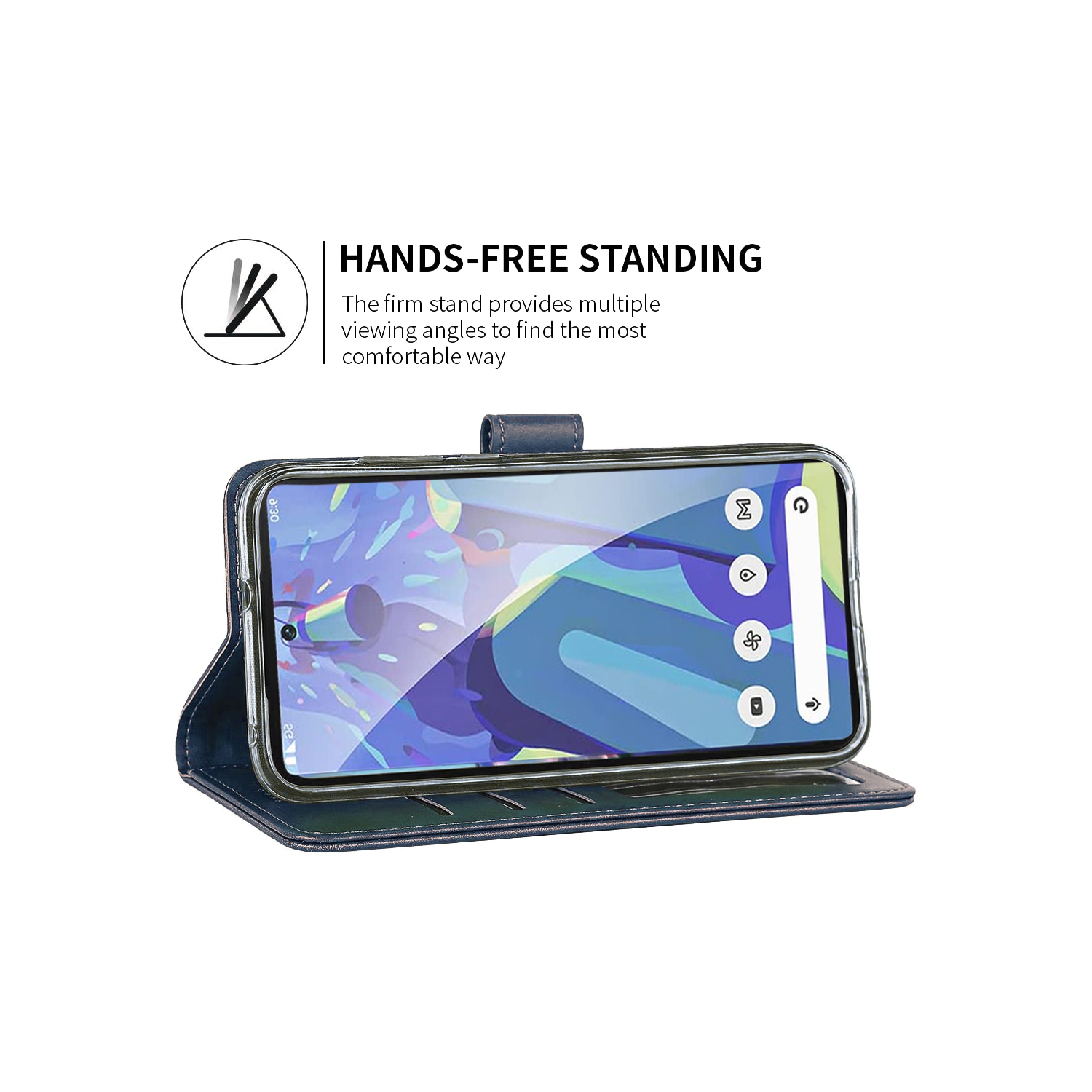 XCRS PU Leather Folio Premium Wallet for Google Pixel 7 Pro, Pouch Case with Magnetic Card Slot, 360° Protection & Multi-Angle Kickstand Mobile Case