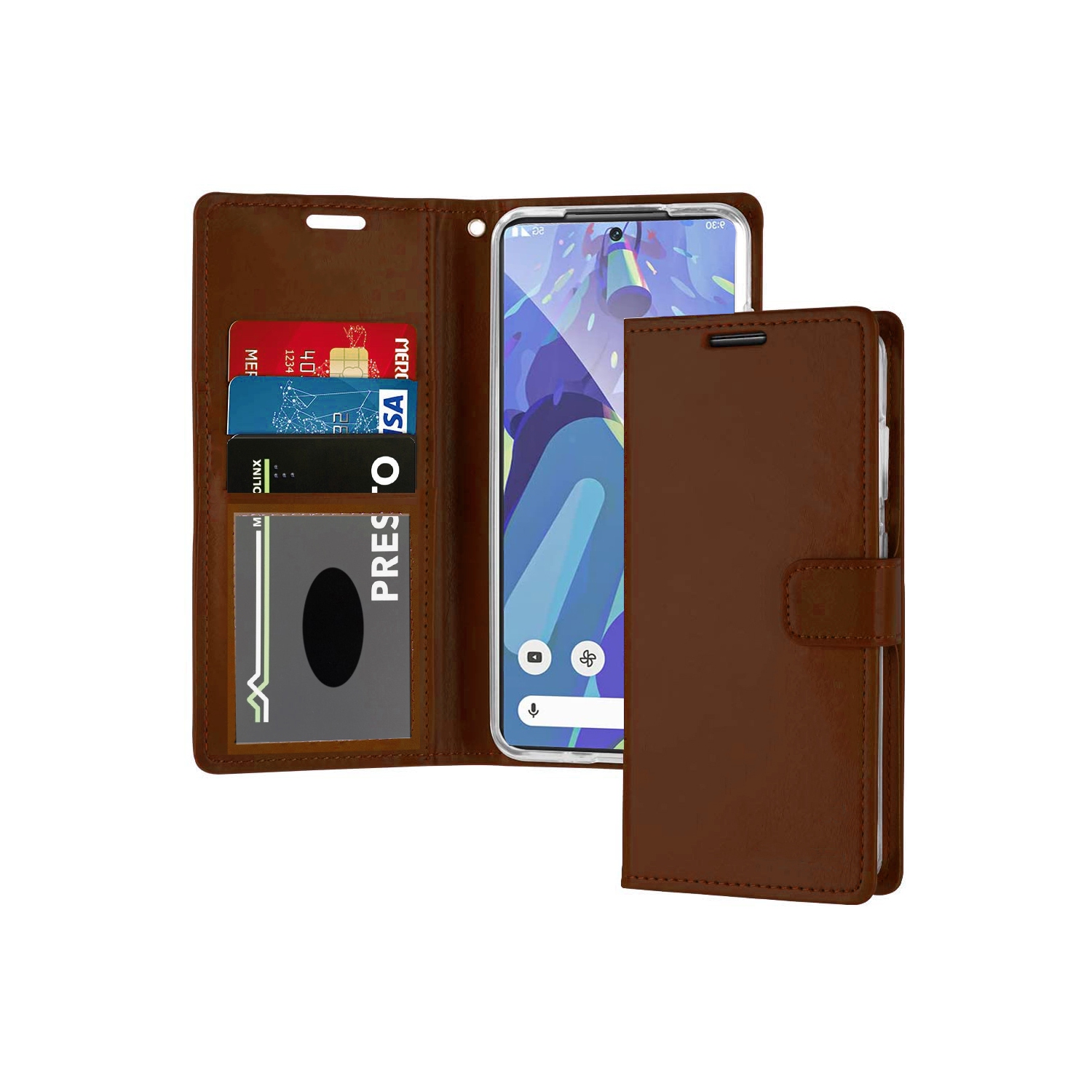 XCRS PU Leather Folio Premium Wallet for Google Pixel 7 Pro, Pouch Case with Magnetic Card Slot, 360° Protection & Multi-Angle Kickstand Mobile Case
