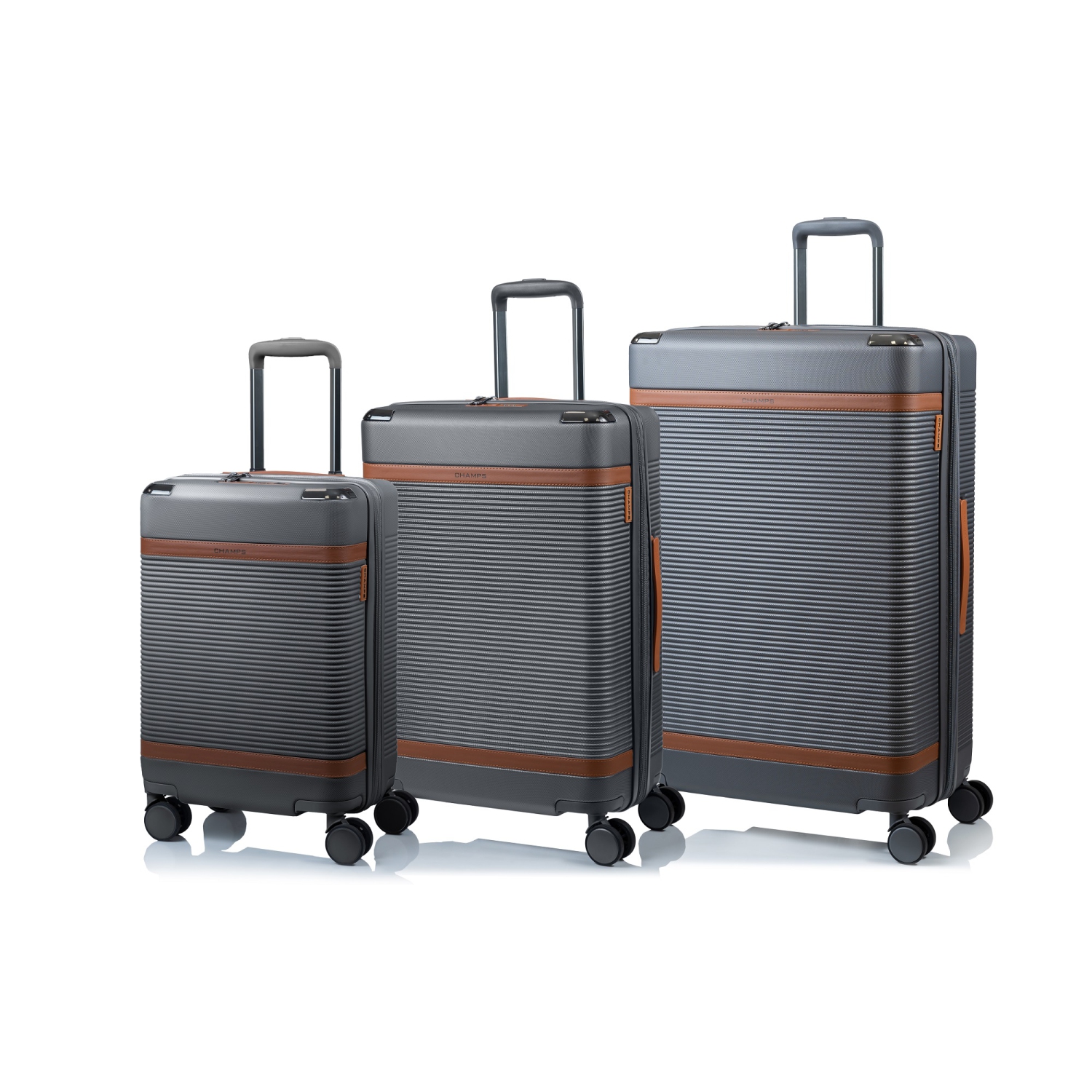 CHAMPS Vintage III Collection 3pc Expandable Hardside Luggage Set