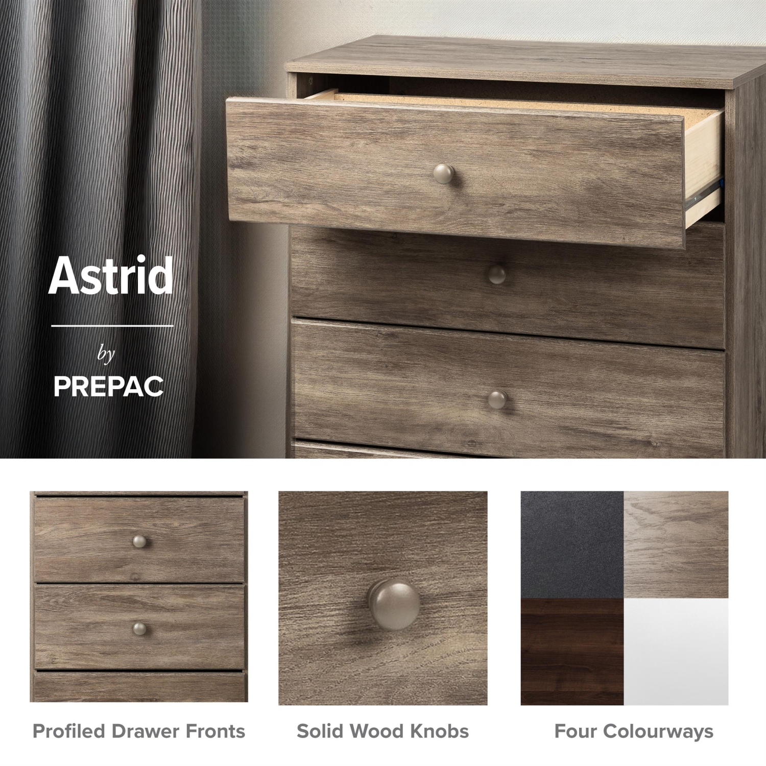 Astrid 6-Drawer Dresser - Drifted Grey
