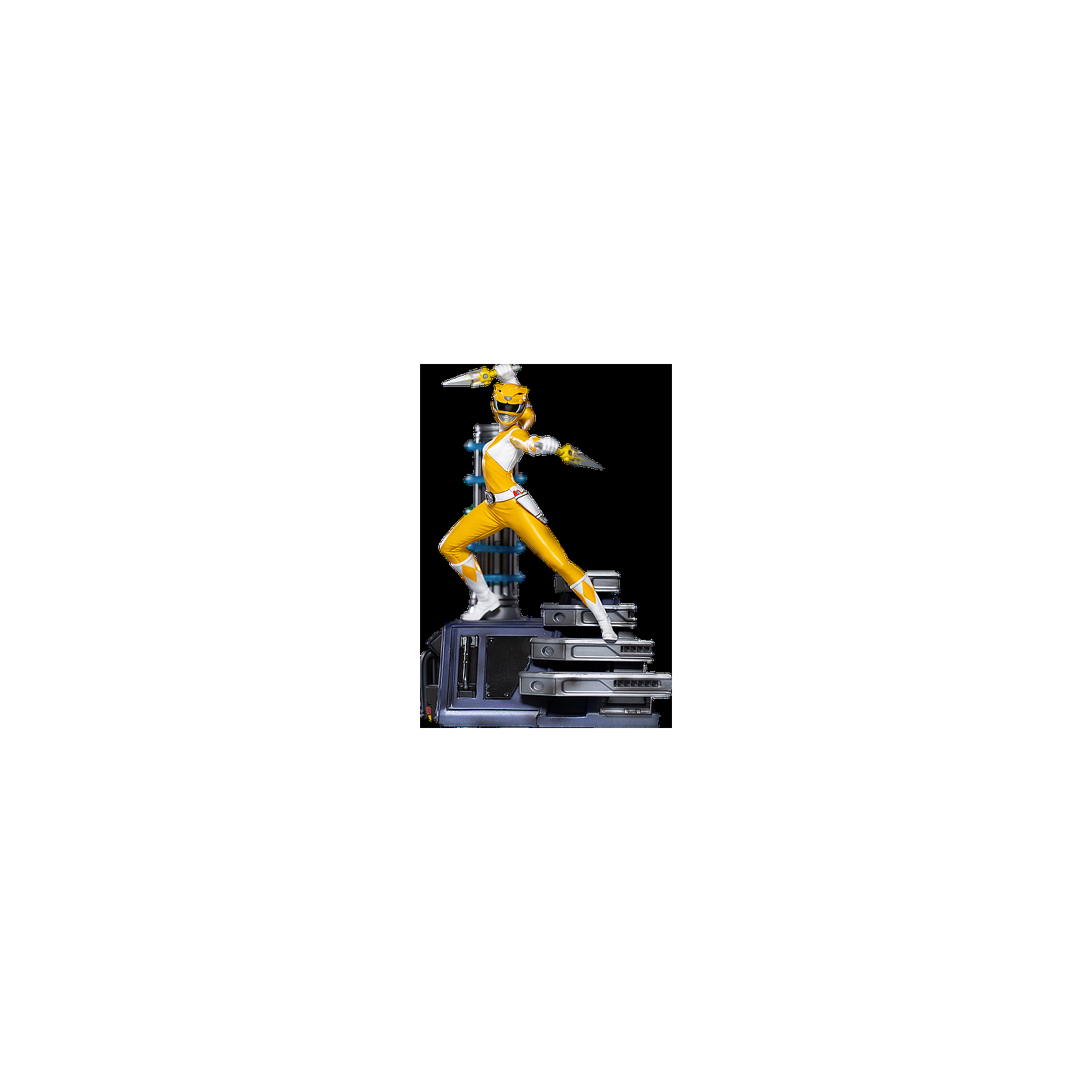 Iron Studios – Statue ranger jaune Power Rangers à échelle 1:10, 7,5 po