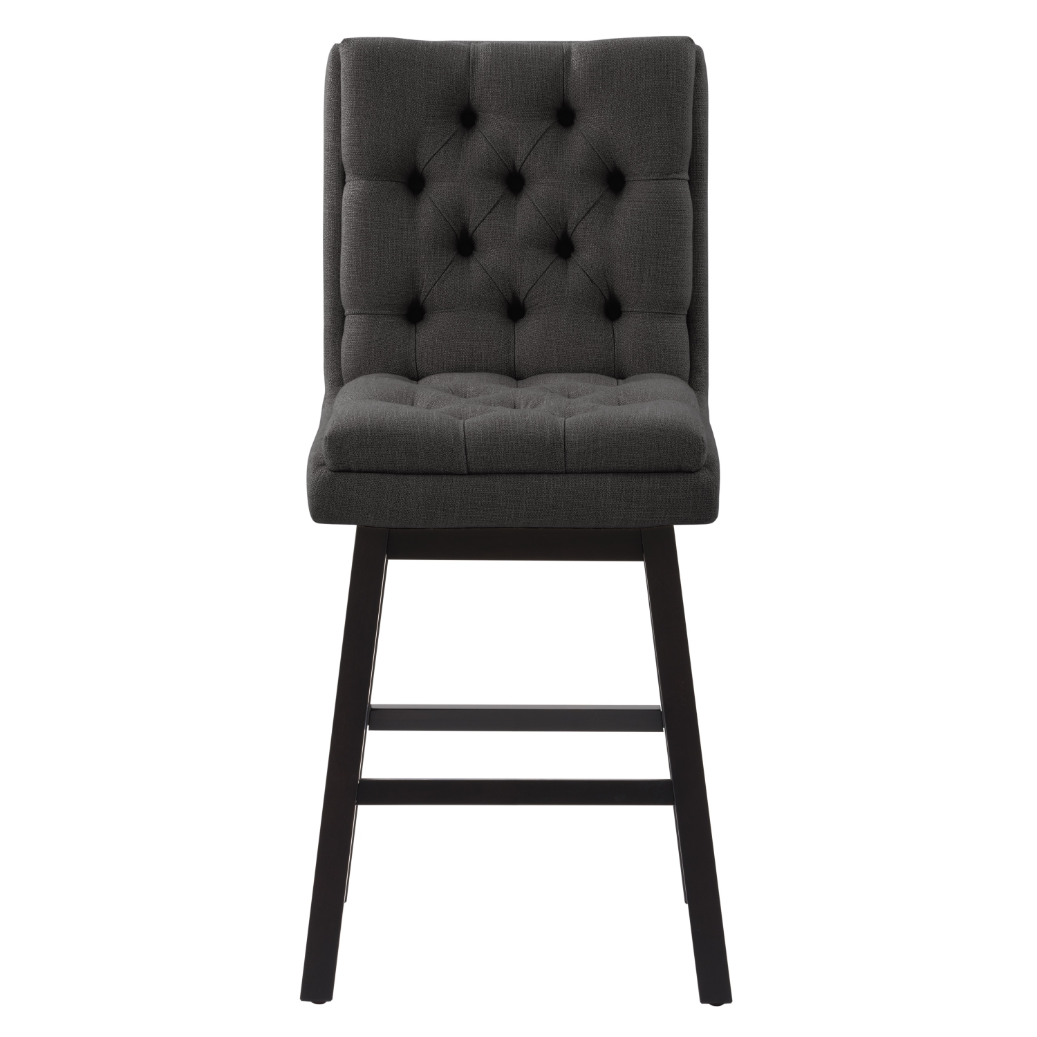 CorLiving DBT-102-B Boston Counter Height Tufted Fabric Barstool, Dark Grey, Set of 2