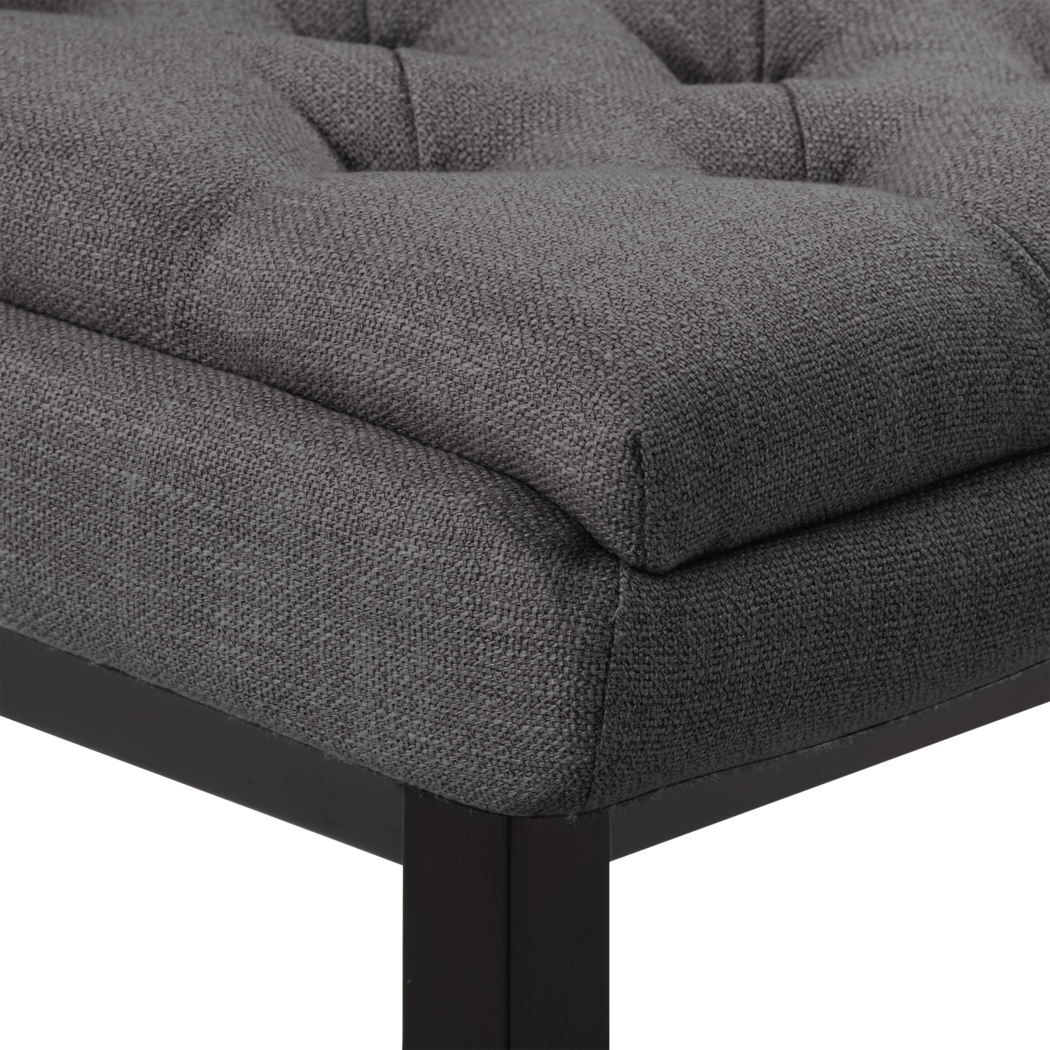 CorLiving DBT-102-B Boston Counter Height Tufted Fabric Barstool, Dark Grey, Set of 2