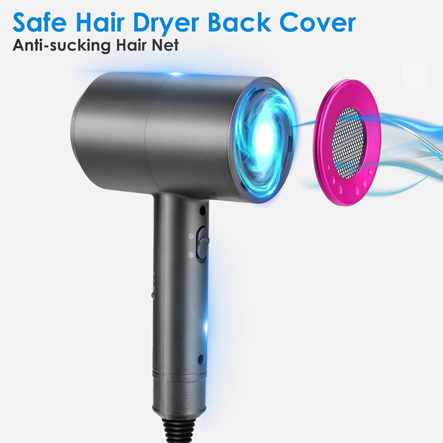 Water Ionic Sèche-cheveux 1800W Sèche-cheveux avec buse magnétique