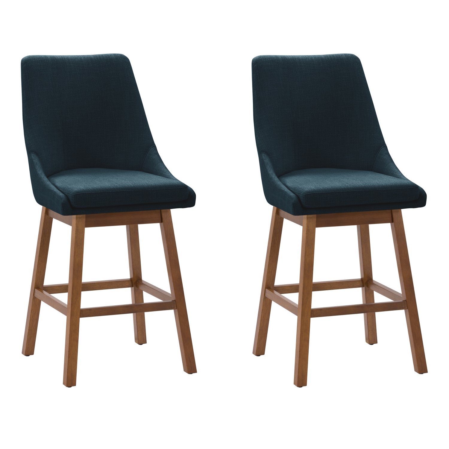 Tabouret de bar en tissu à dossier Boston, lot de 2