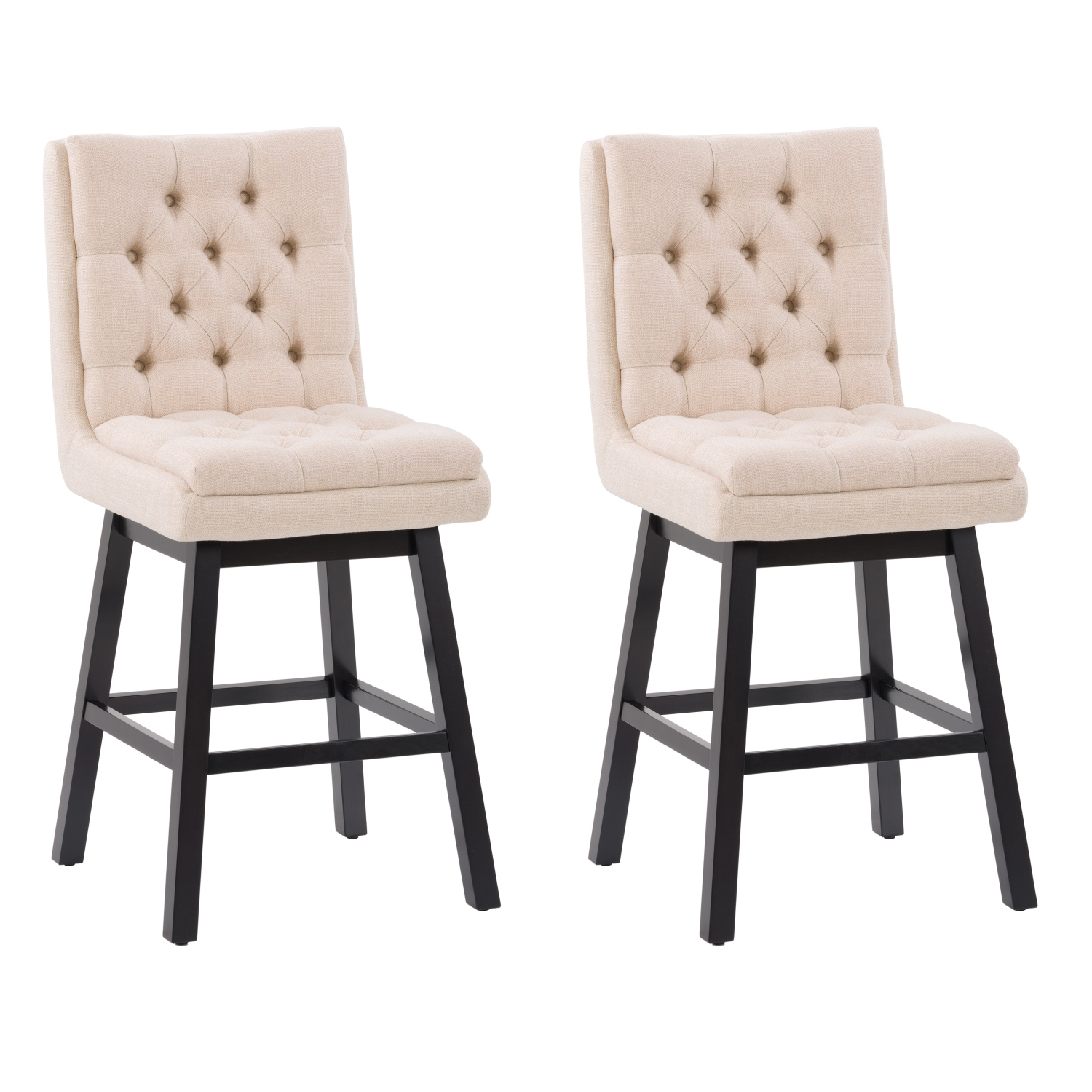 Tabouret de bar en tissu rembourré Boston, lot de 2