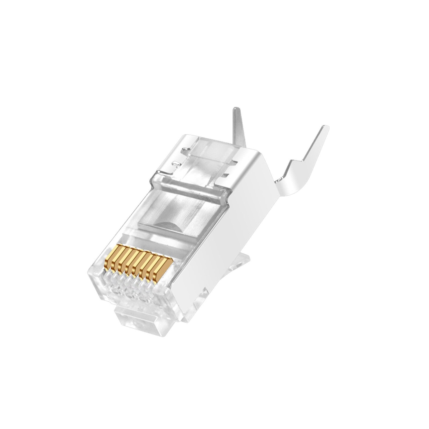 axGear CAT7 Crystal Head Dovetail Clip Plug RJ45 Connector Network Cable Adapter 10 PCS