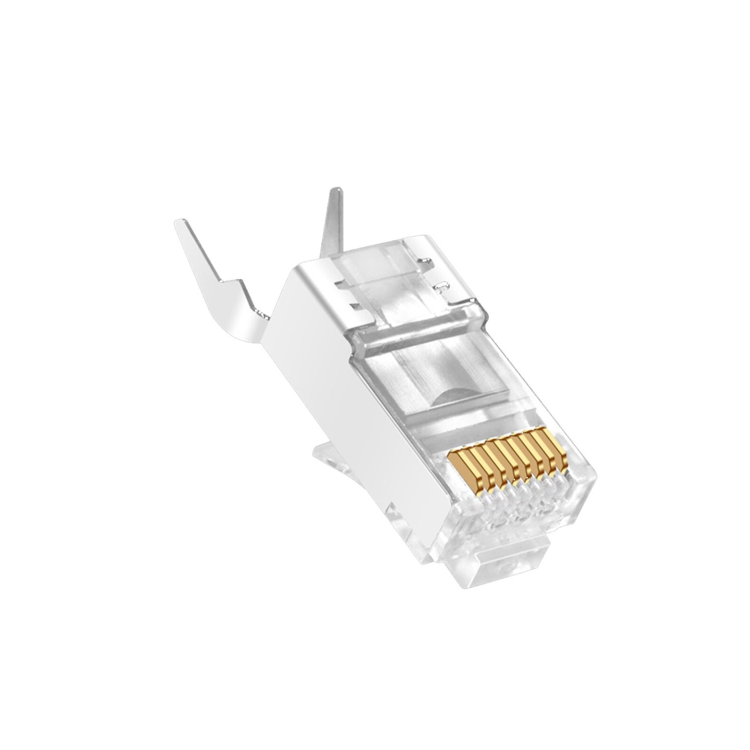 axGear CAT7 Crystal Head Dovetail Clip Plug RJ45 Connector Network Cable Adapter 10 PCS