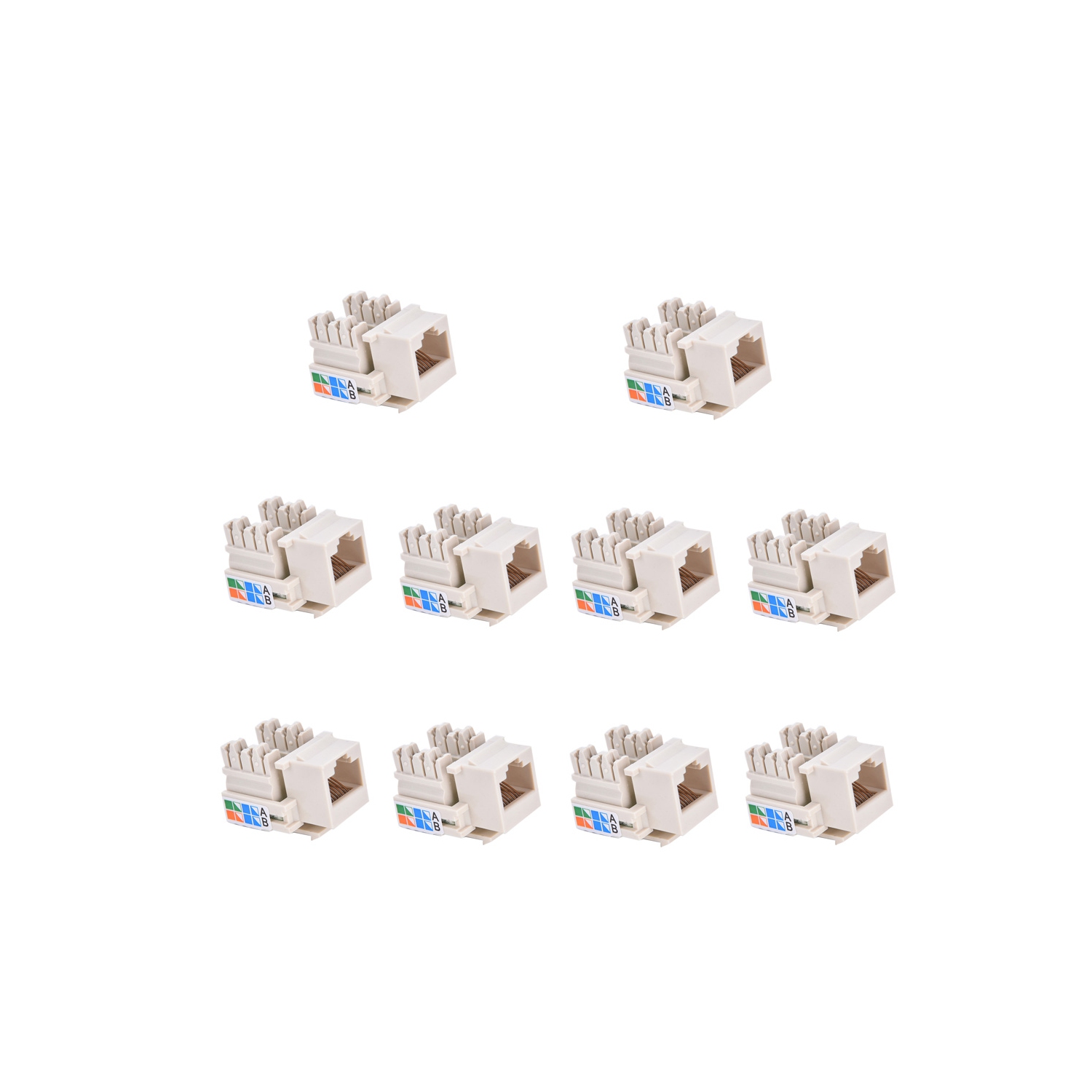 axGear RJ45 Cat5e 110 Punch Down Keystone Network Ethernet Jack Port 10 PCS